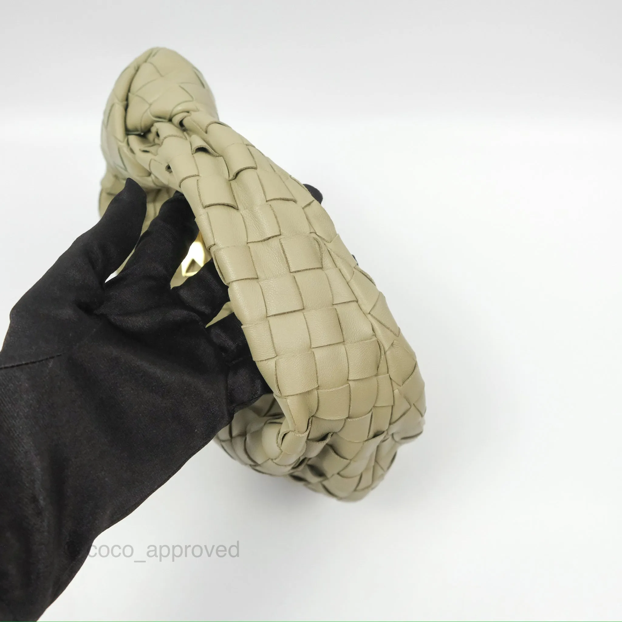 Bottega Veneta Mini Jodie Bag Travertine Intrecciato Lambskin