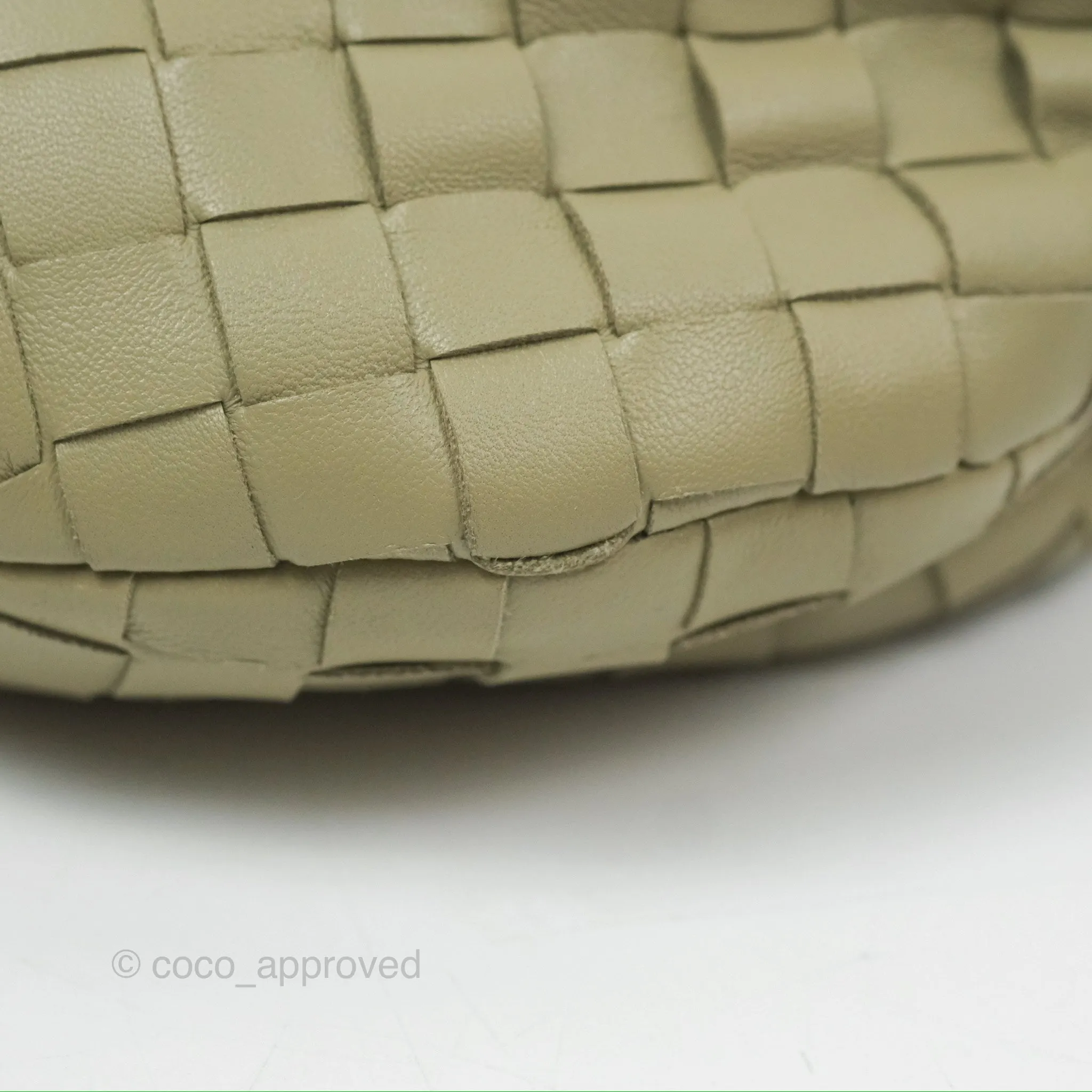 Bottega Veneta Mini Jodie Bag Travertine Intrecciato Lambskin