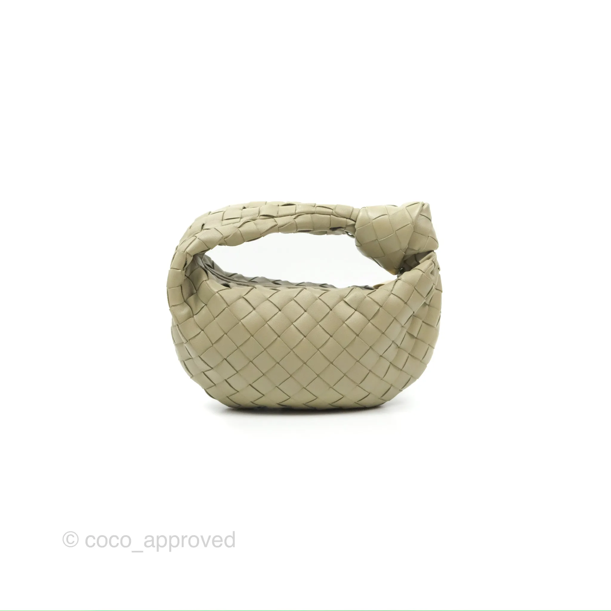 Bottega Veneta Mini Jodie Bag Travertine Intrecciato Lambskin