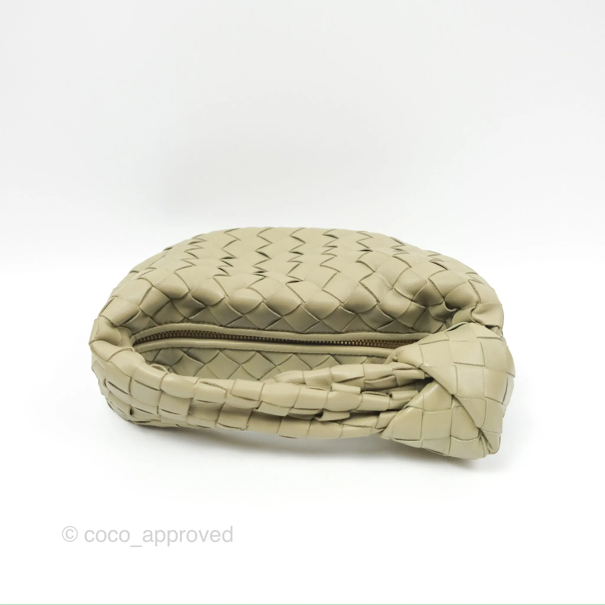 Bottega Veneta Mini Jodie Bag Travertine Intrecciato Lambskin