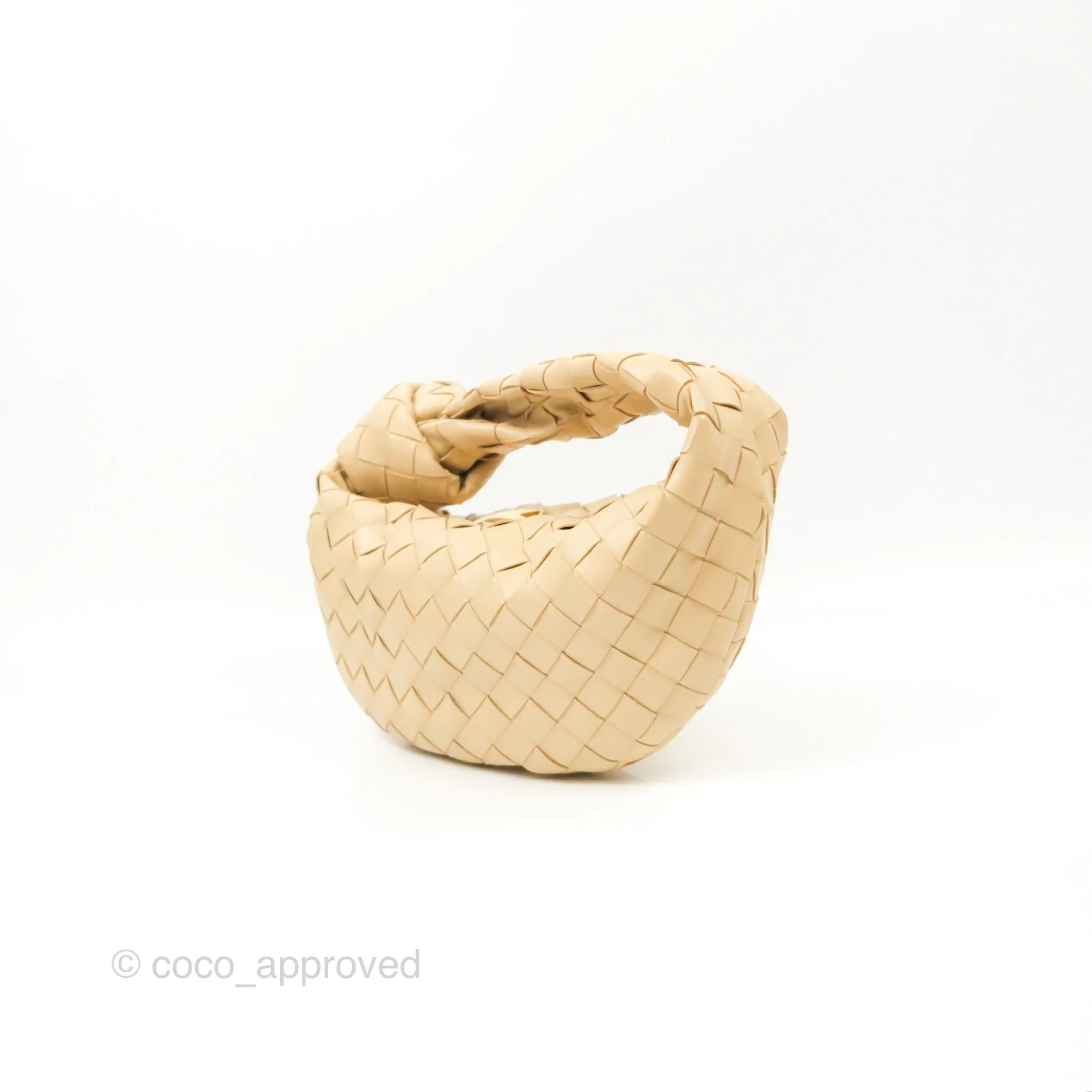 Bottega Veneta Mini Jodie Clutch Bag Intrecciato Porridge Lambskin Gold Hardware