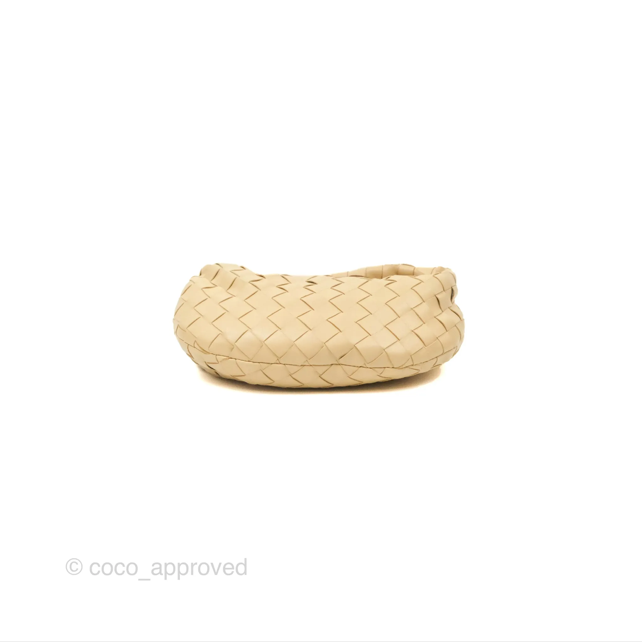 Bottega Veneta Mini Jodie Clutch Bag Intrecciato Porridge Lambskin Gold Hardware