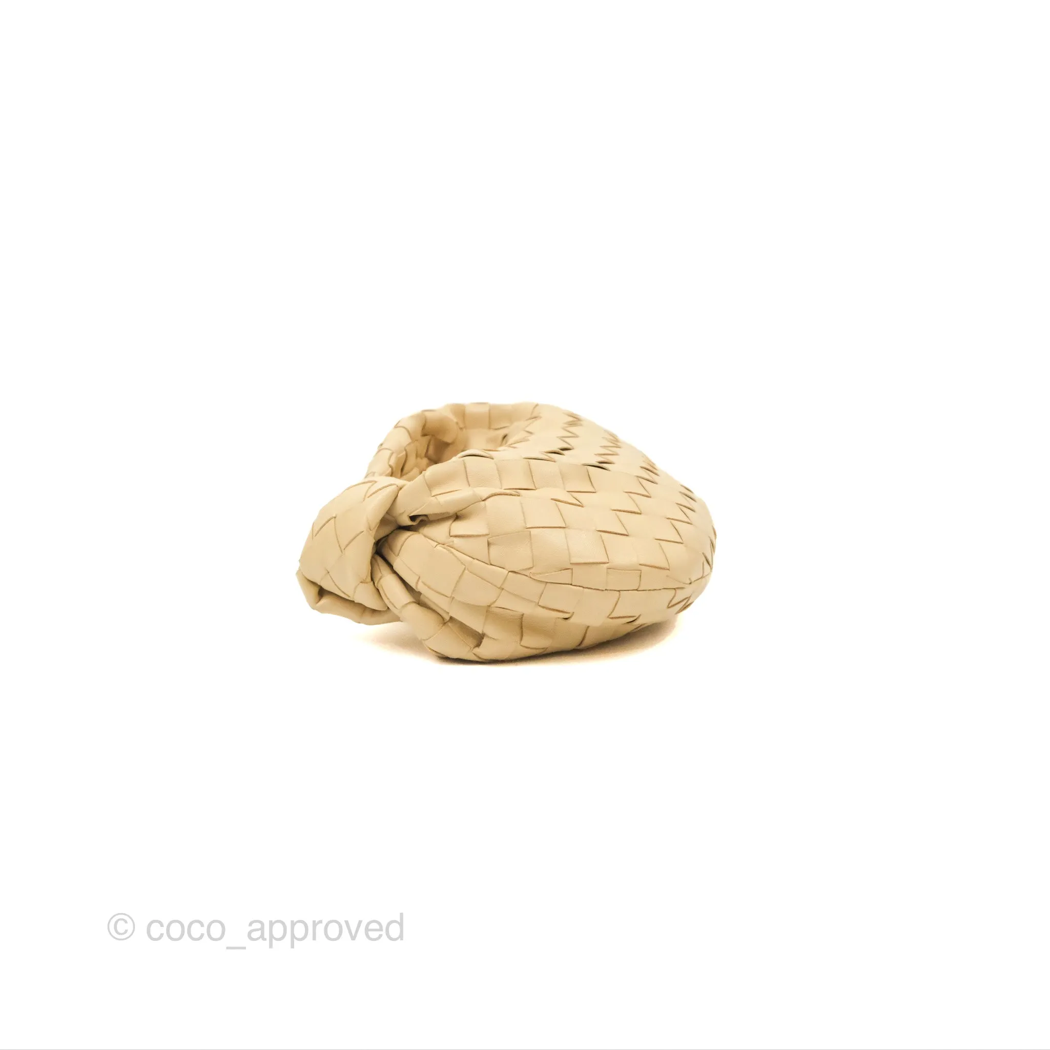 Bottega Veneta Mini Jodie Clutch Bag Intrecciato Porridge Lambskin Gold Hardware