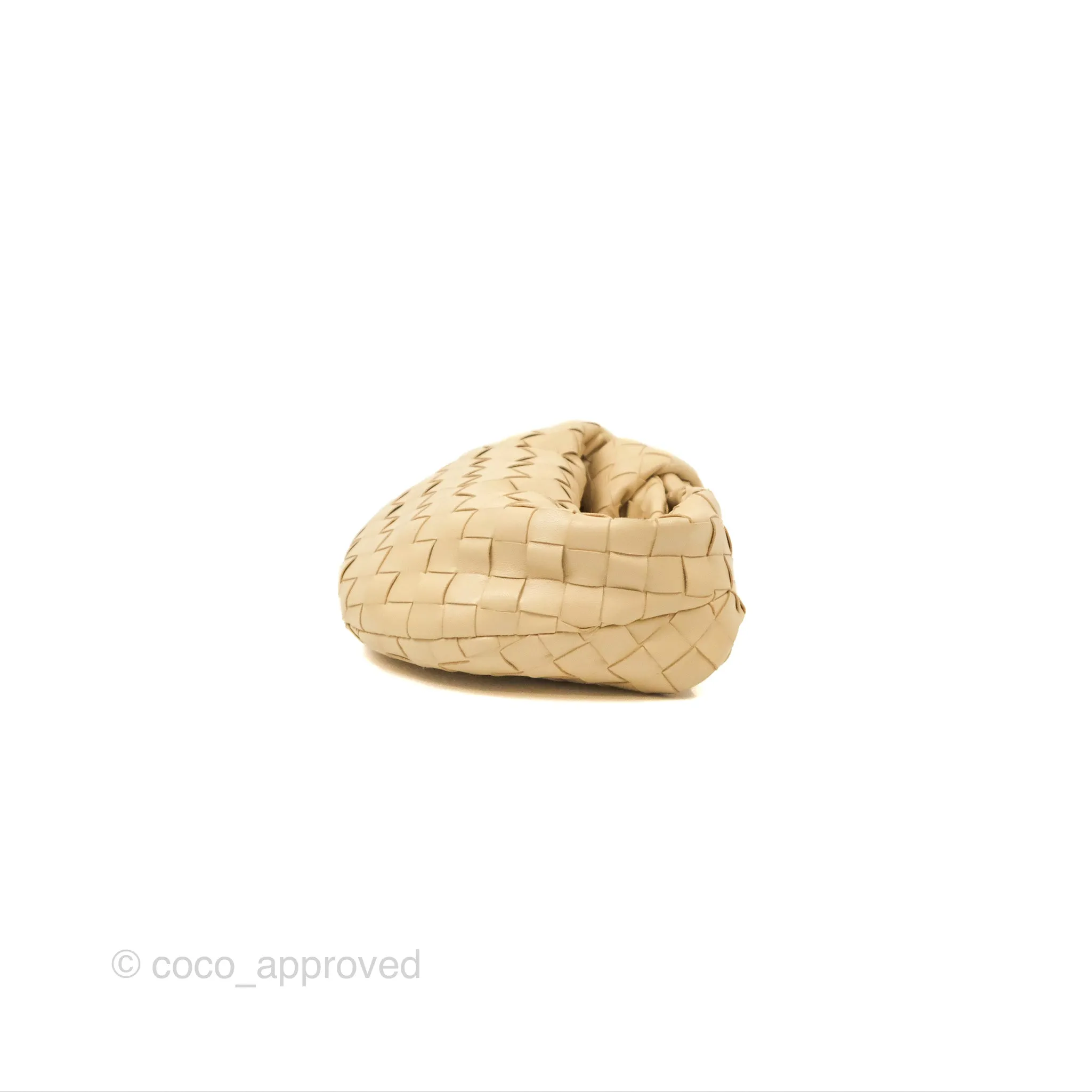 Bottega Veneta Mini Jodie Clutch Bag Intrecciato Porridge Lambskin Gold Hardware