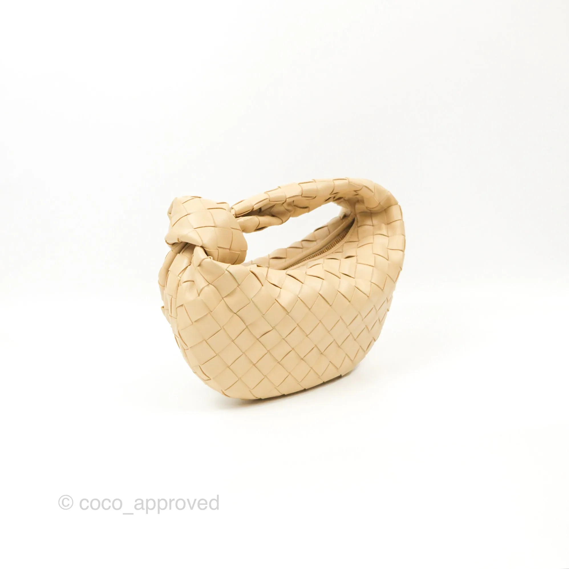 Bottega Veneta Mini Jodie Clutch Bag Intrecciato Porridge Lambskin Gold Hardware