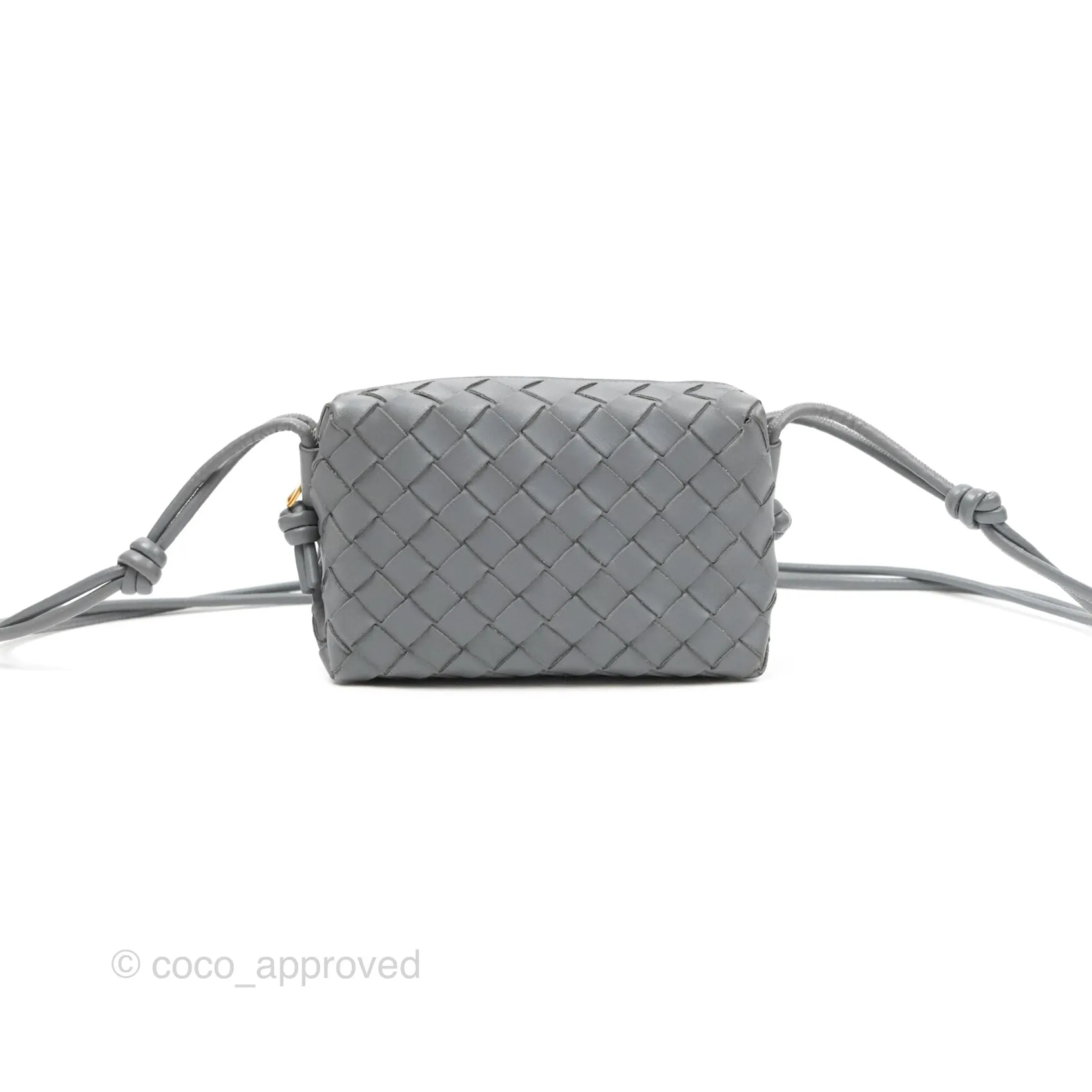 Bottega Veneta Mini Loop Camera Bag Intrecciato Lambskin Thunder