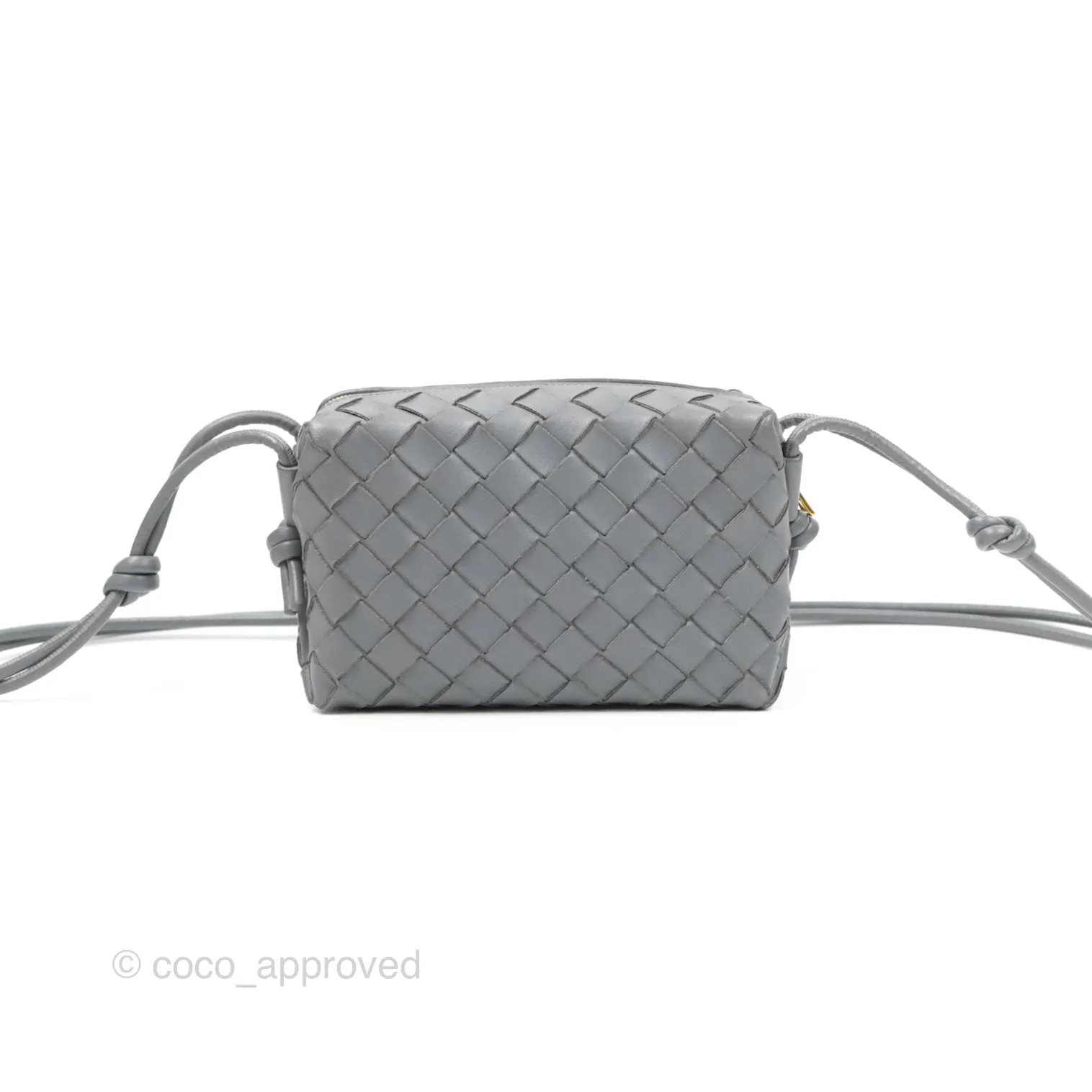 Bottega Veneta Mini Loop Camera Bag Intrecciato Lambskin Thunder