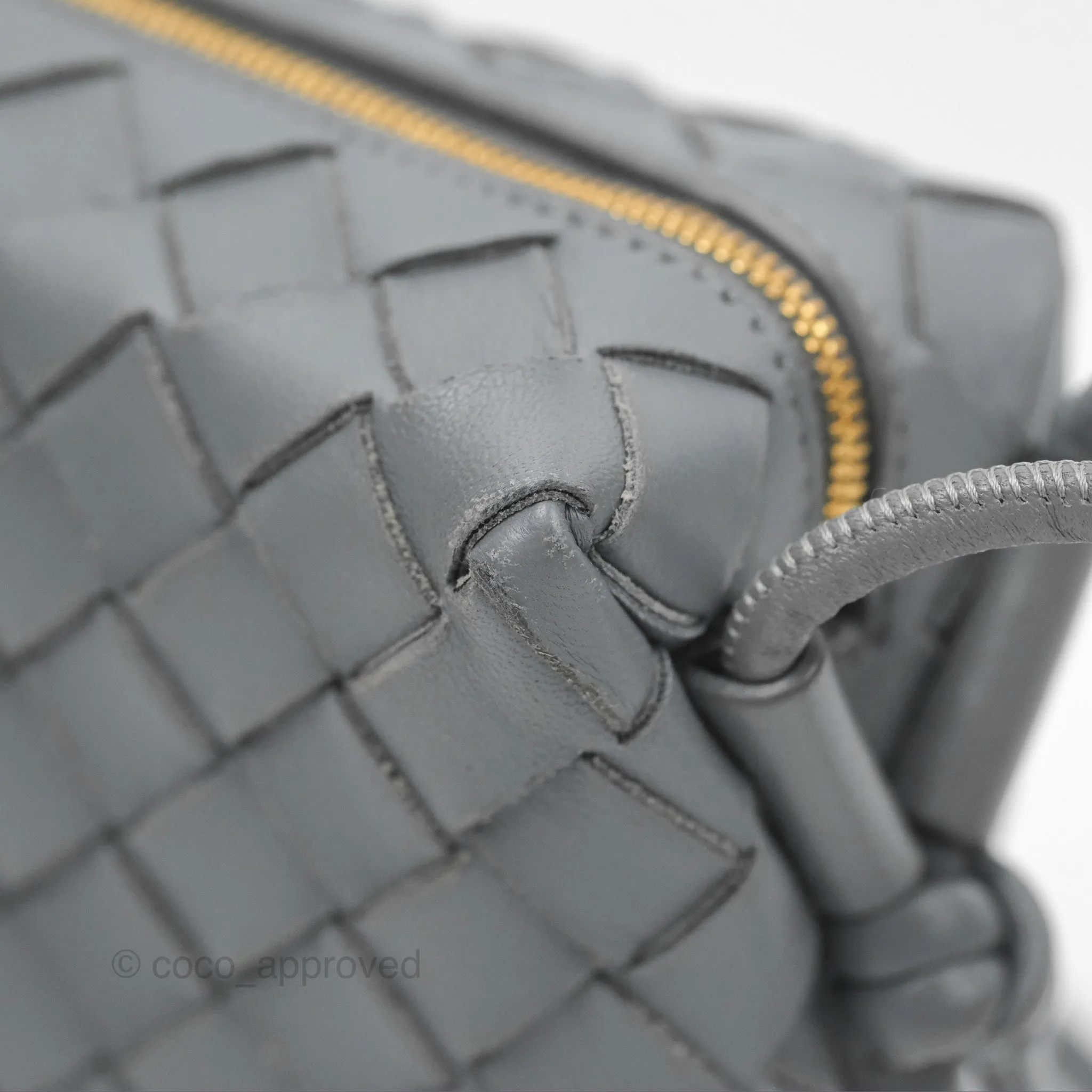 Bottega Veneta Mini Loop Camera Bag Intrecciato Lambskin Thunder