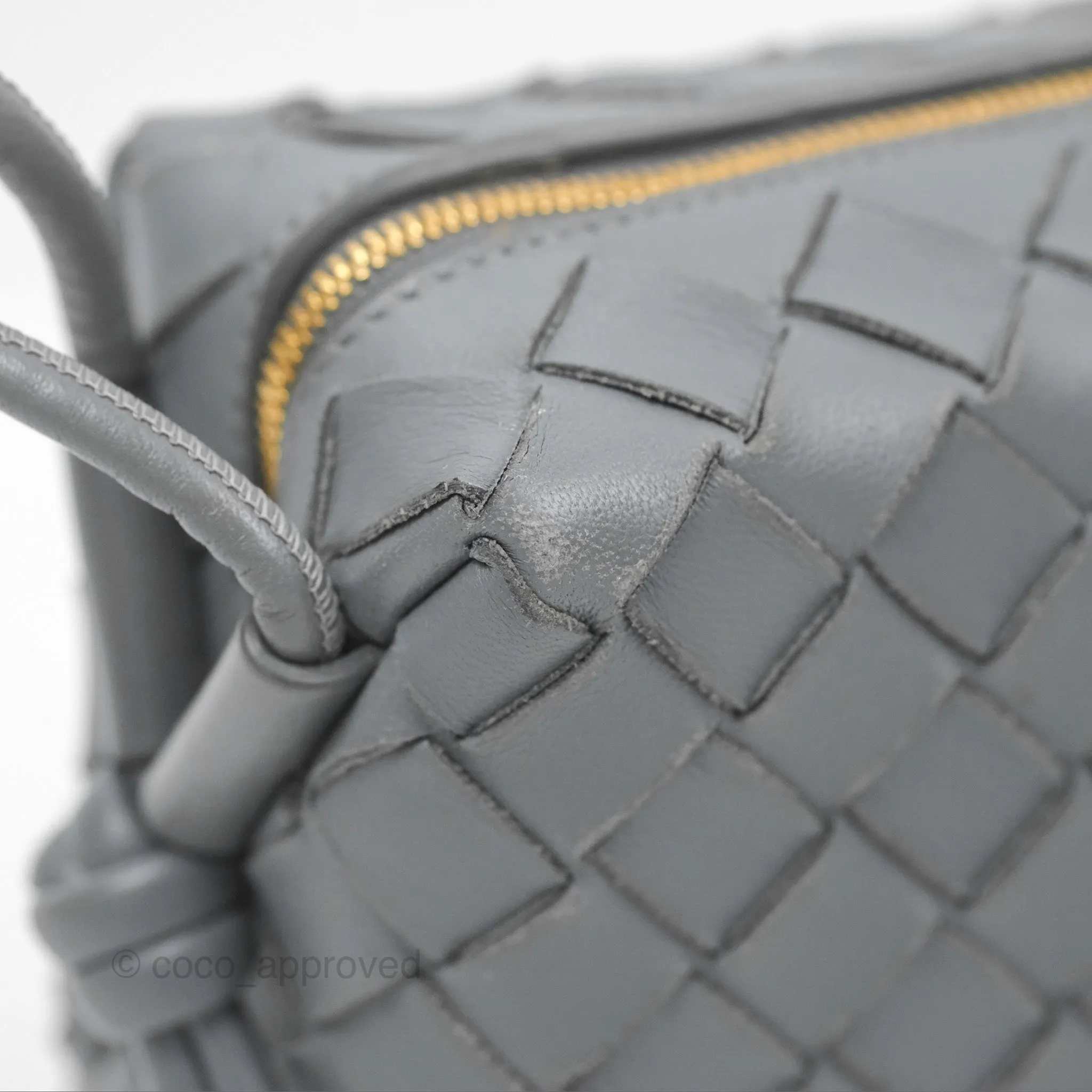 Bottega Veneta Mini Loop Camera Bag Intrecciato Lambskin Thunder