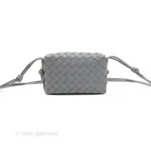Bottega Veneta Mini Loop Camera Bag Intrecciato Lambskin Thunder