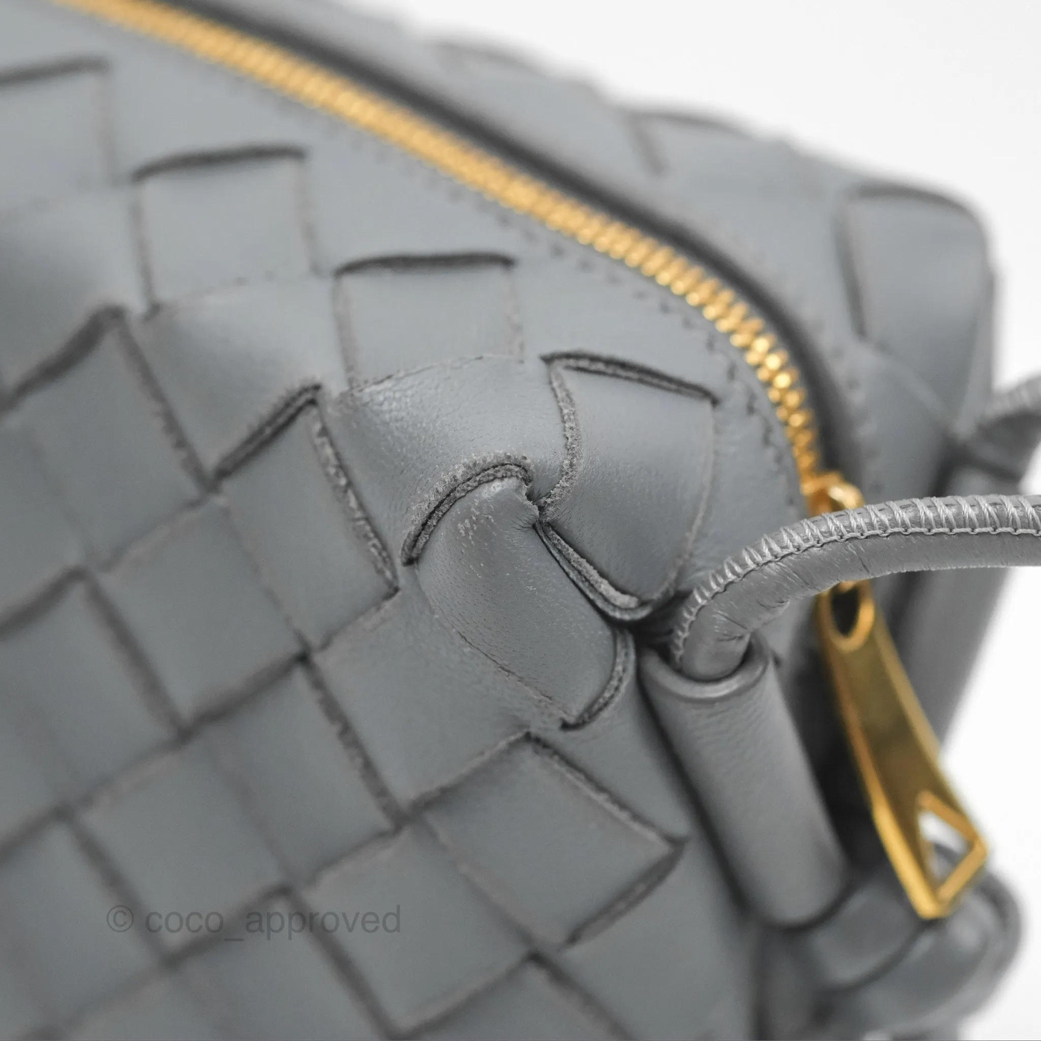 Bottega Veneta Mini Loop Camera Bag Intrecciato Lambskin Thunder