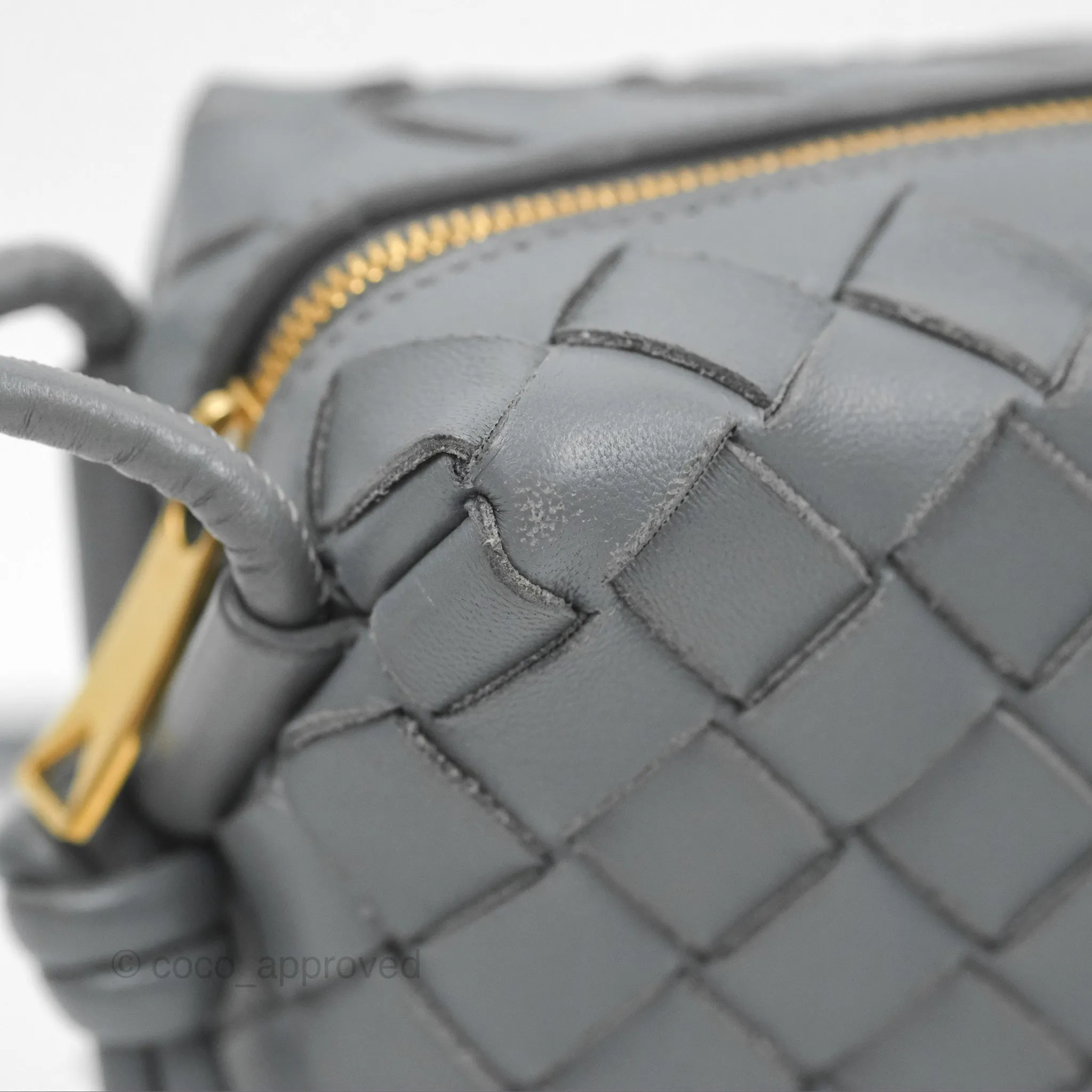 Bottega Veneta Mini Loop Camera Bag Intrecciato Lambskin Thunder