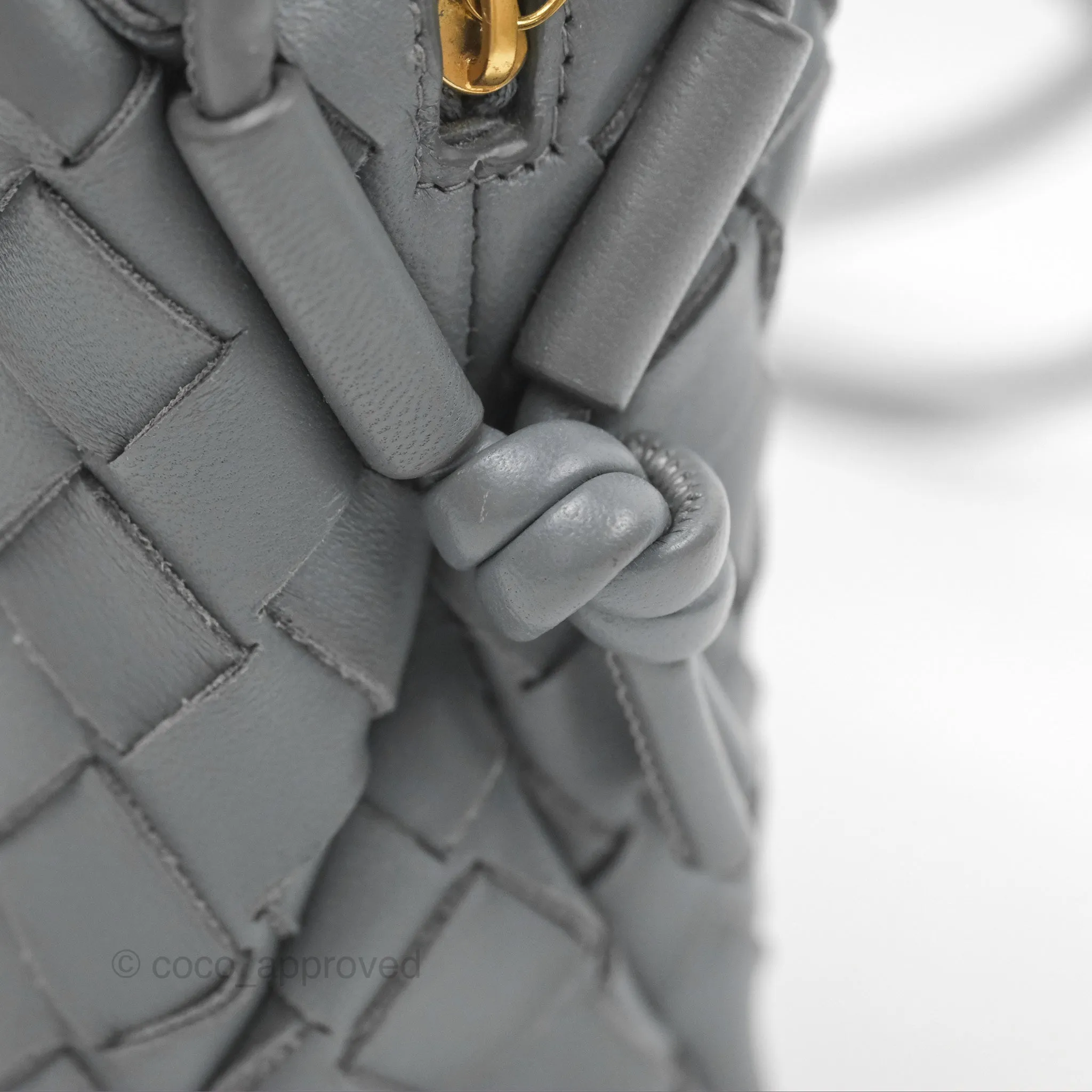 Bottega Veneta Mini Loop Camera Bag Intrecciato Lambskin Thunder
