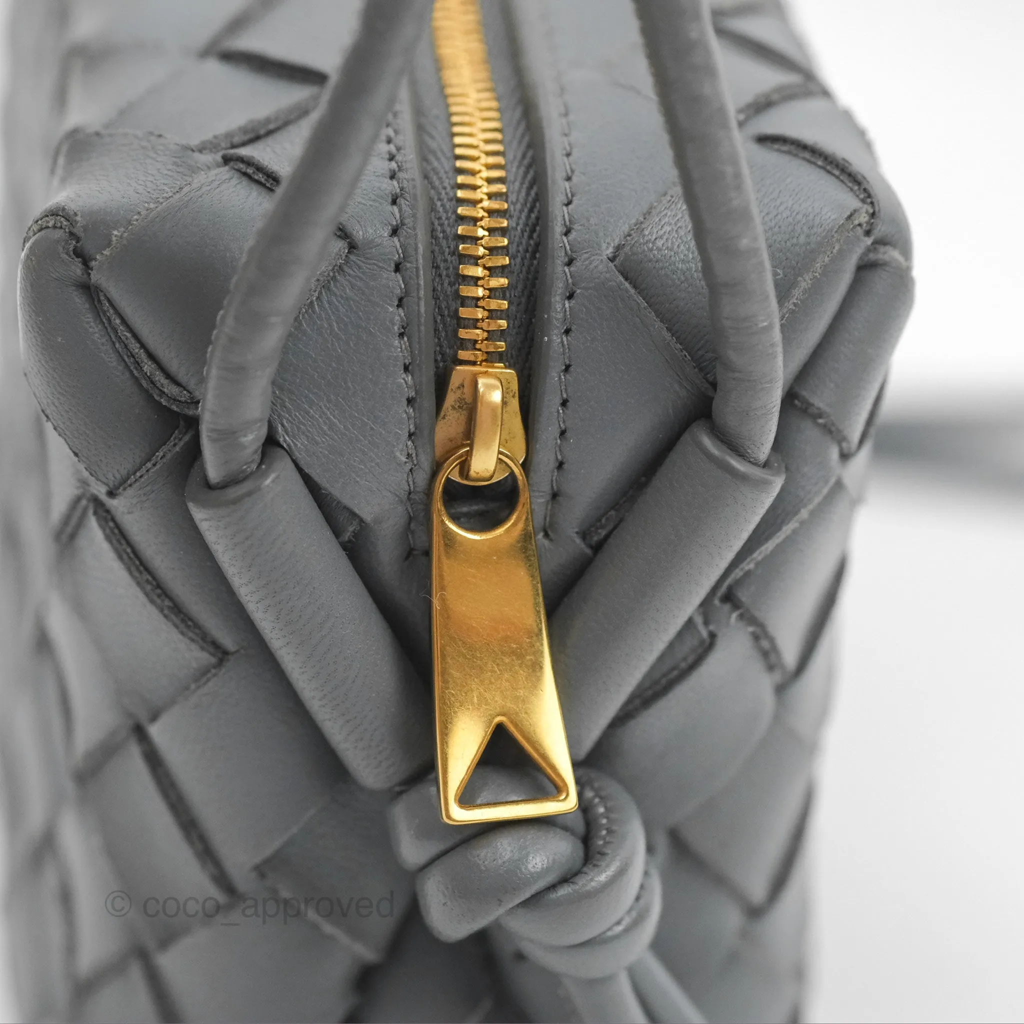 Bottega Veneta Mini Loop Camera Bag Intrecciato Lambskin Thunder
