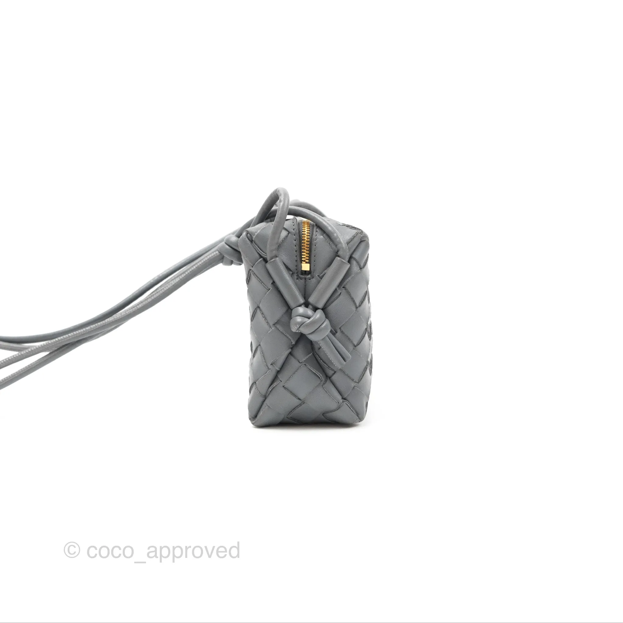 Bottega Veneta Mini Loop Camera Bag Intrecciato Lambskin Thunder