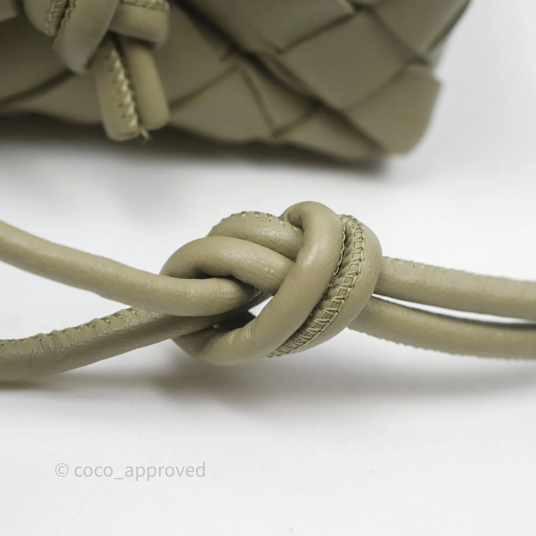 Bottega Veneta Mini Loop Camera Bag Intrecciato Lambskin Travertine