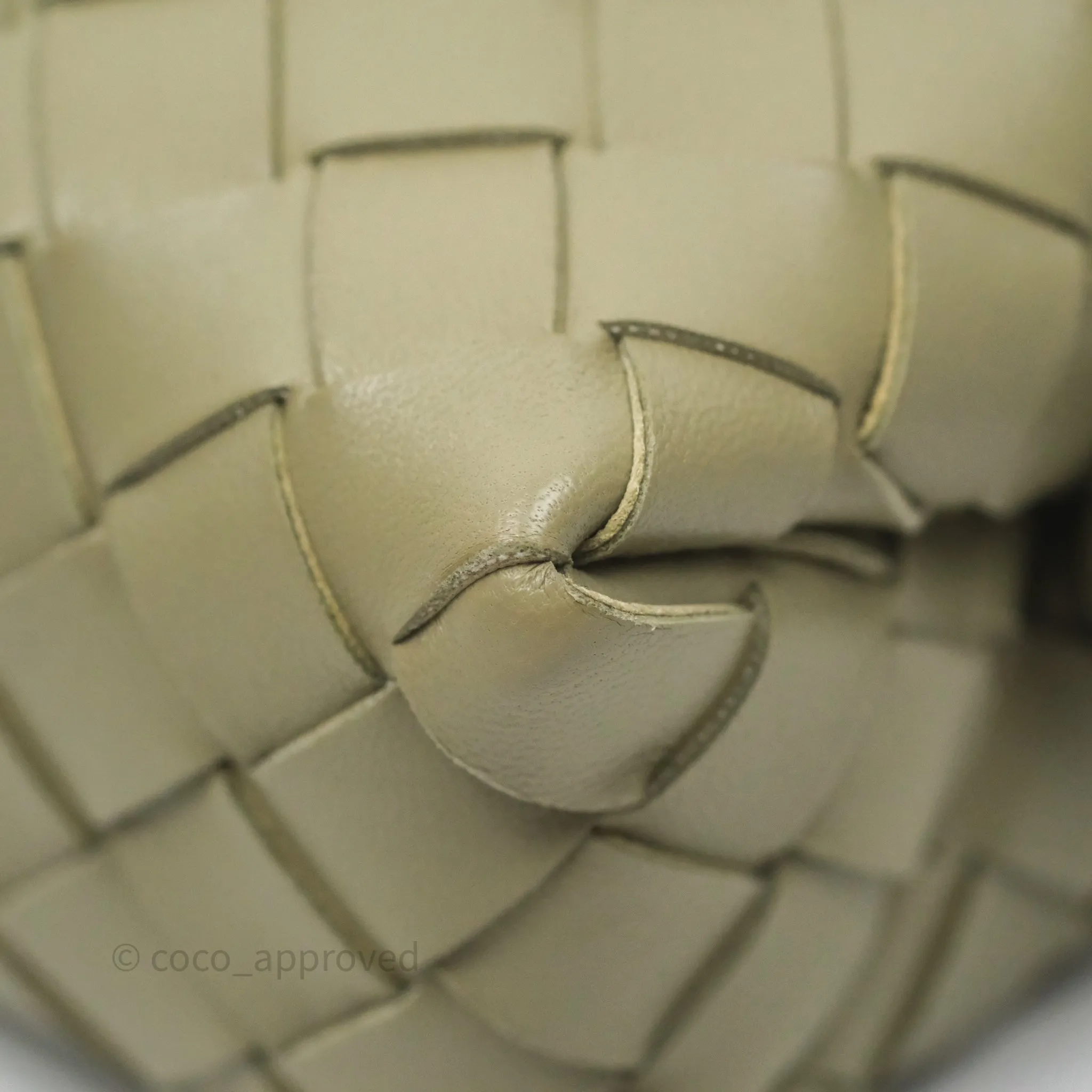 Bottega Veneta Mini Loop Camera Bag Intrecciato Lambskin Travertine