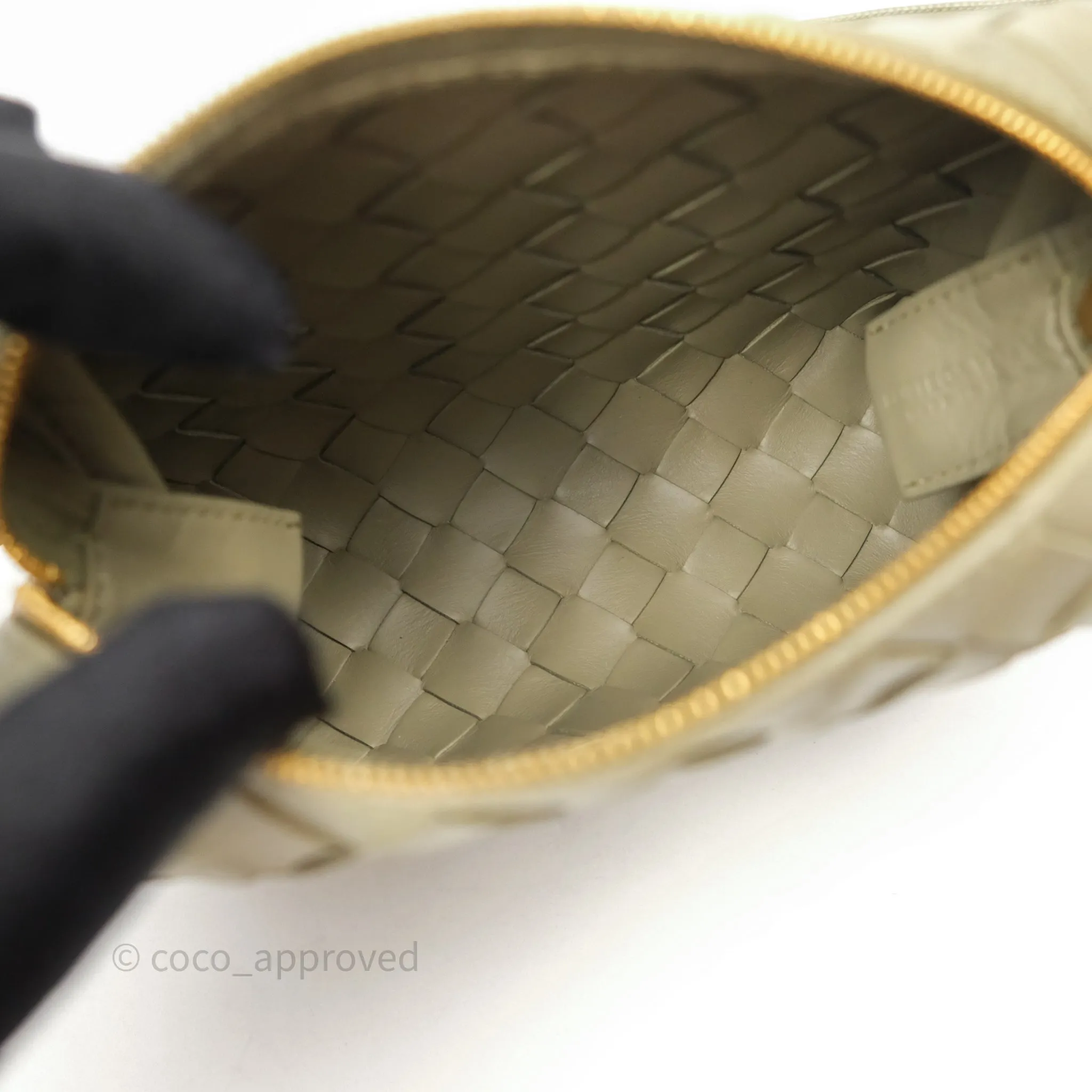 Bottega Veneta Mini Loop Camera Bag Intrecciato Lambskin Travertine