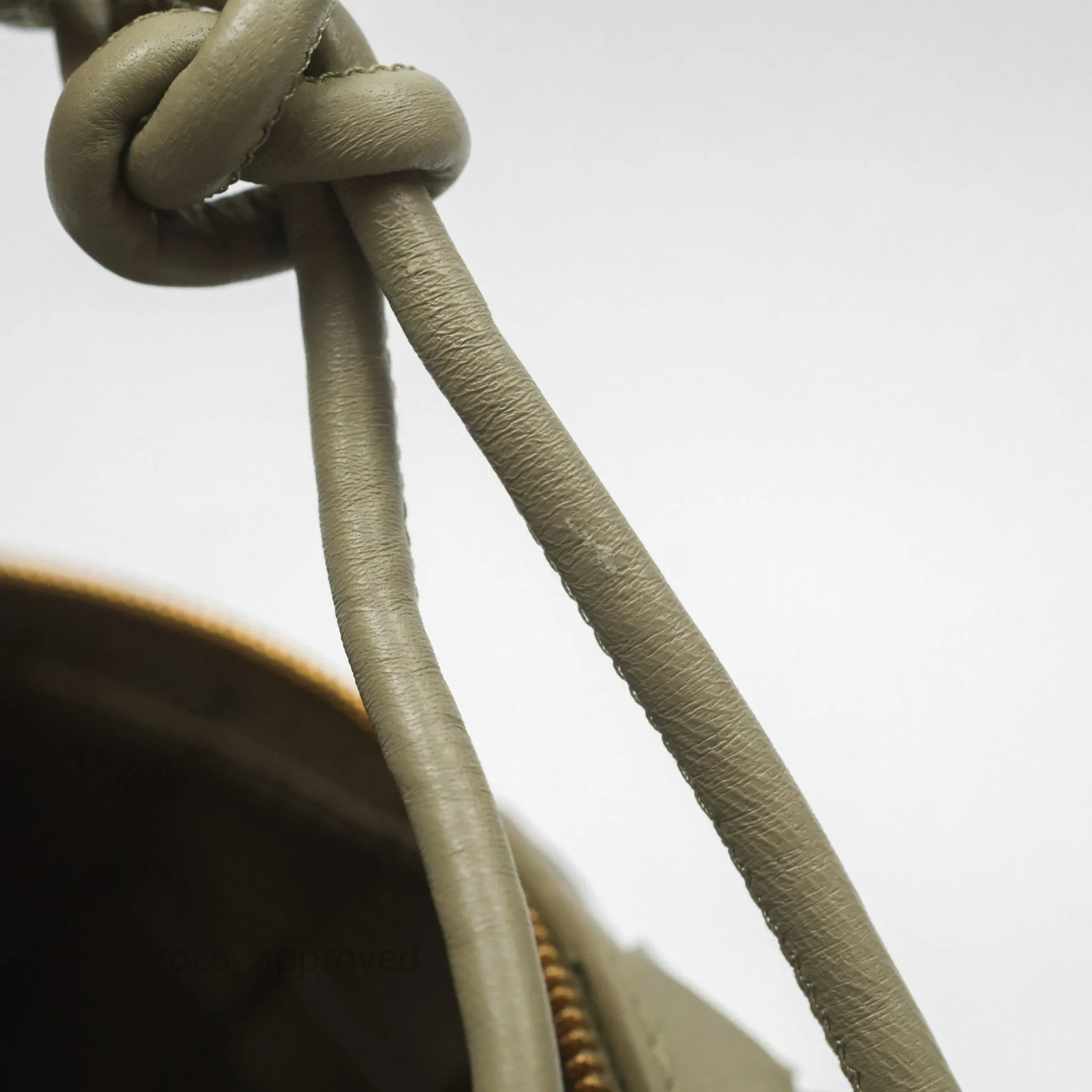 Bottega Veneta Mini Loop Camera Bag Intrecciato Lambskin Travertine