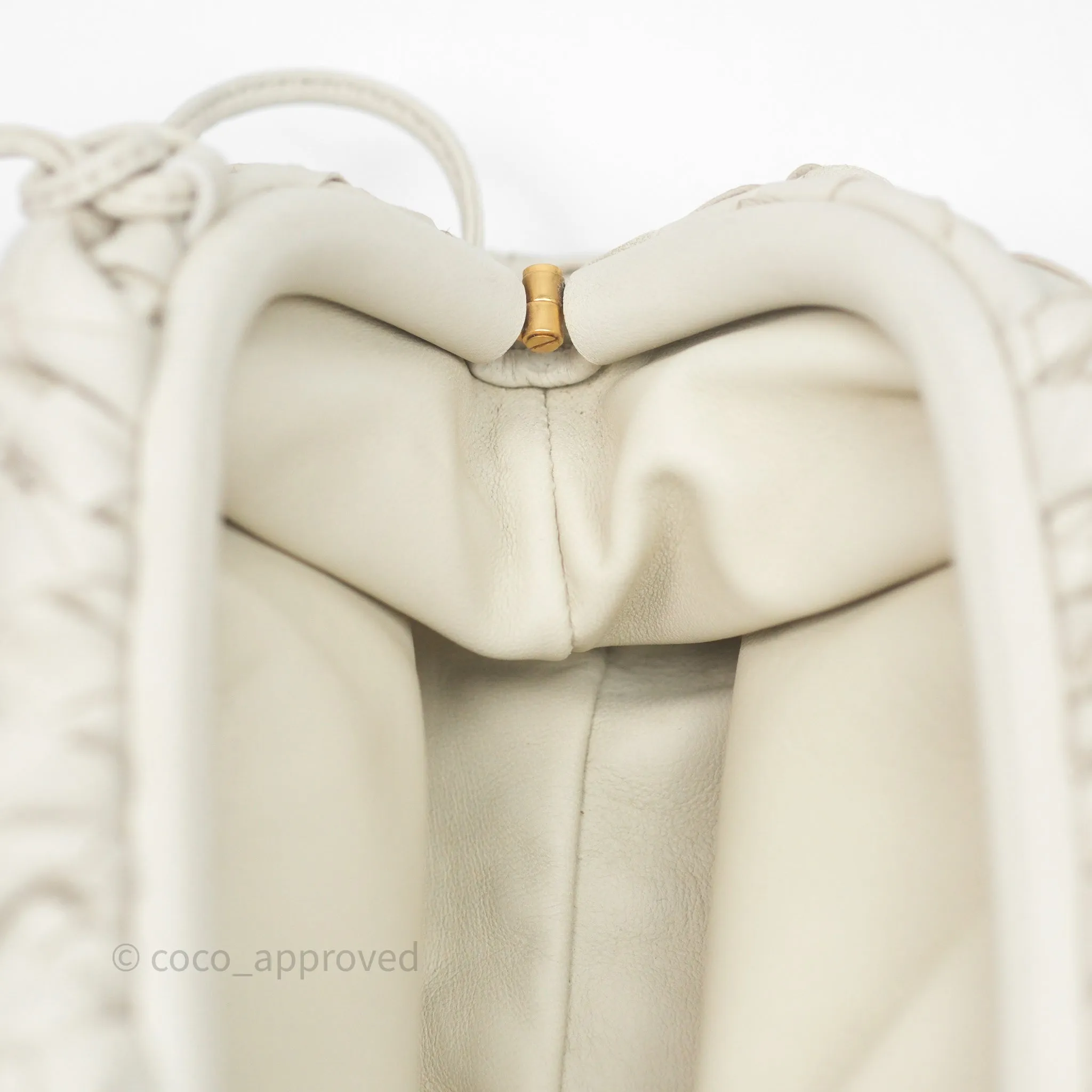 Bottega Veneta Mini Pouch Chalk Intrecciato Calfskin