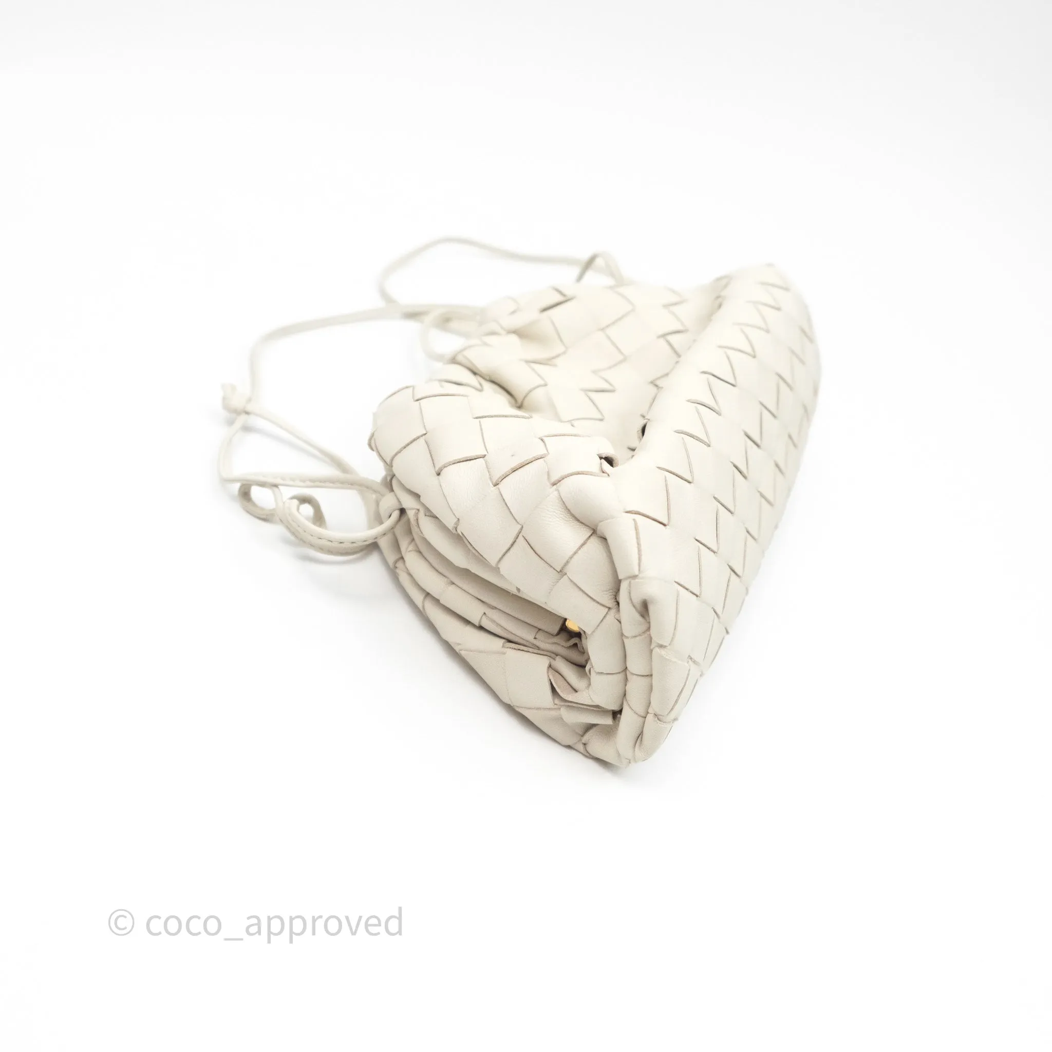 Bottega Veneta Mini Pouch Chalk Intrecciato Calfskin