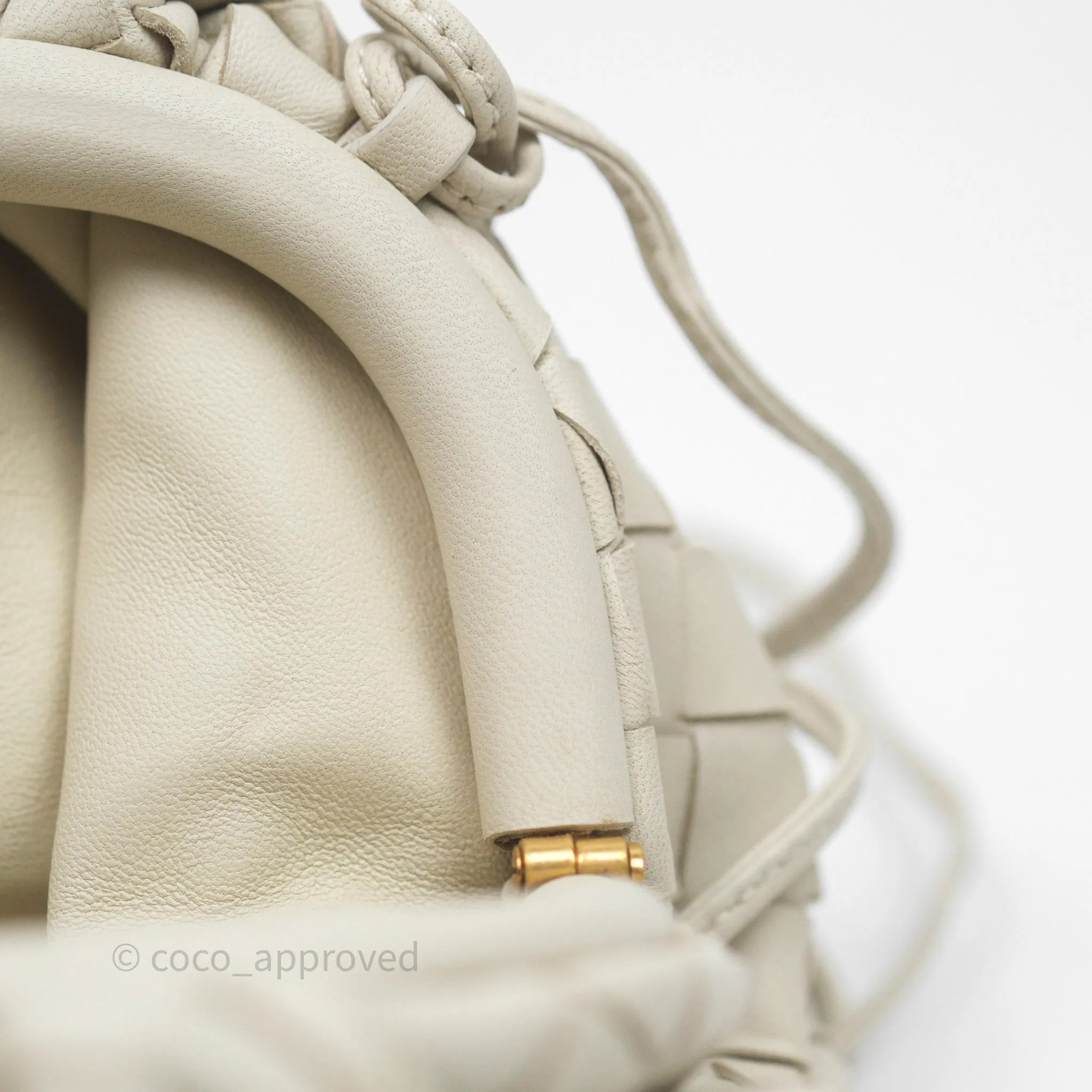 Bottega Veneta Mini Pouch Chalk Intrecciato Calfskin