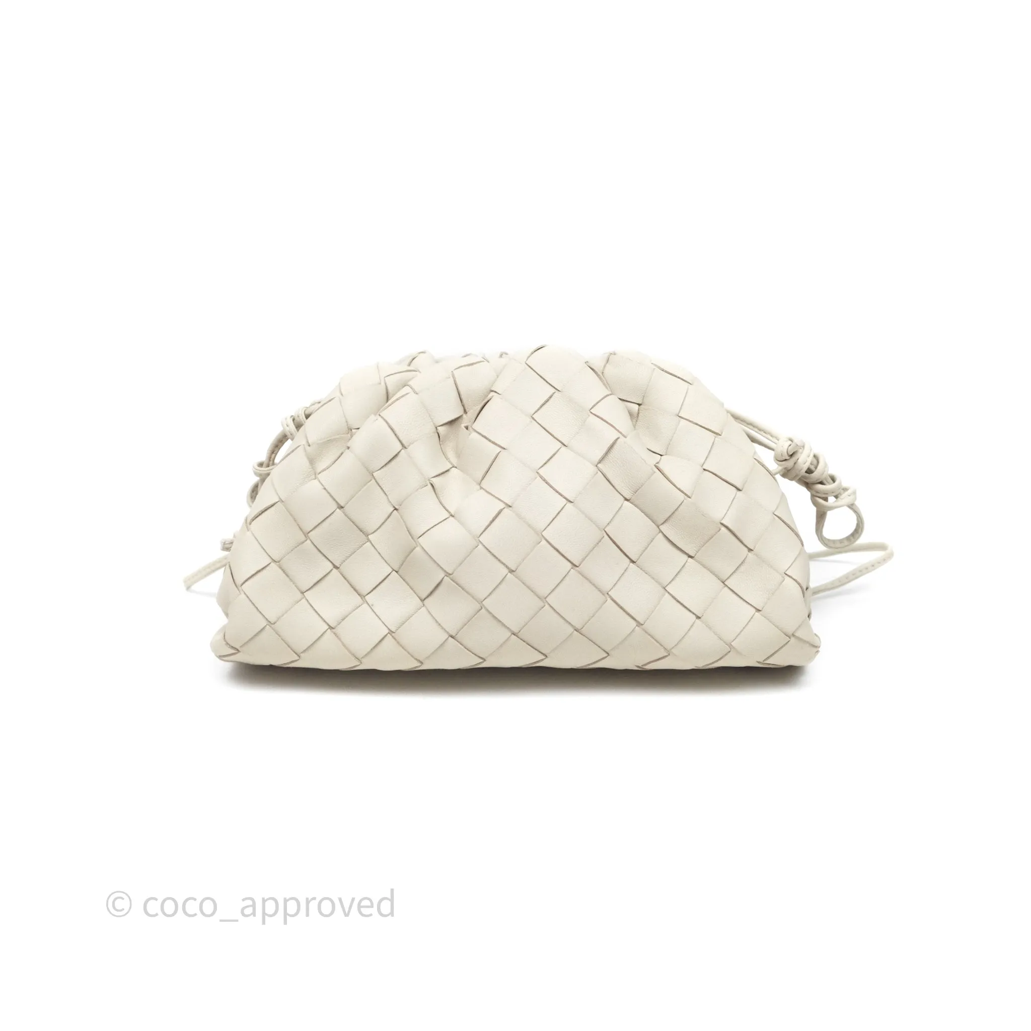 Bottega Veneta Mini Pouch Chalk Intrecciato Calfskin