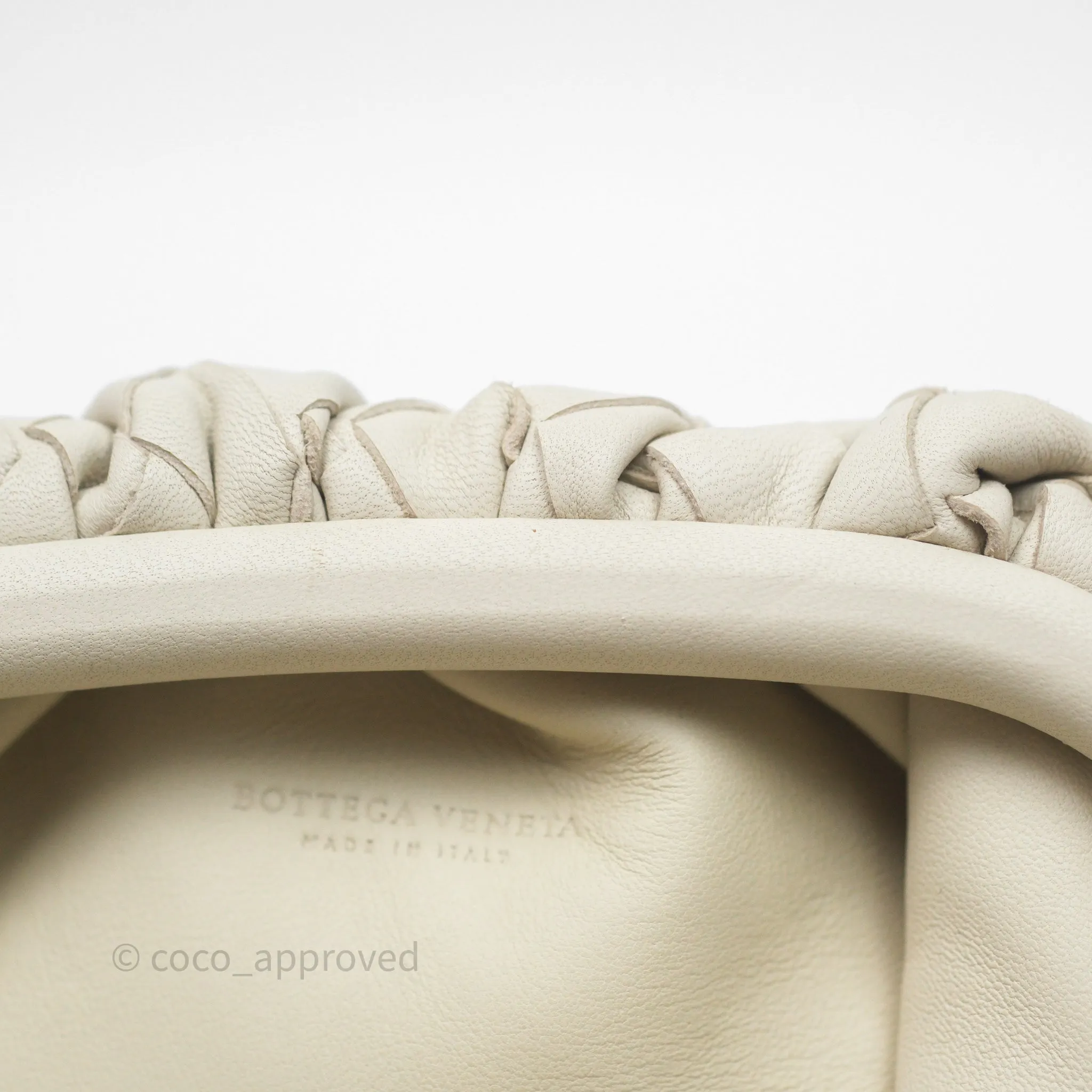 Bottega Veneta Mini Pouch Chalk Intrecciato Calfskin
