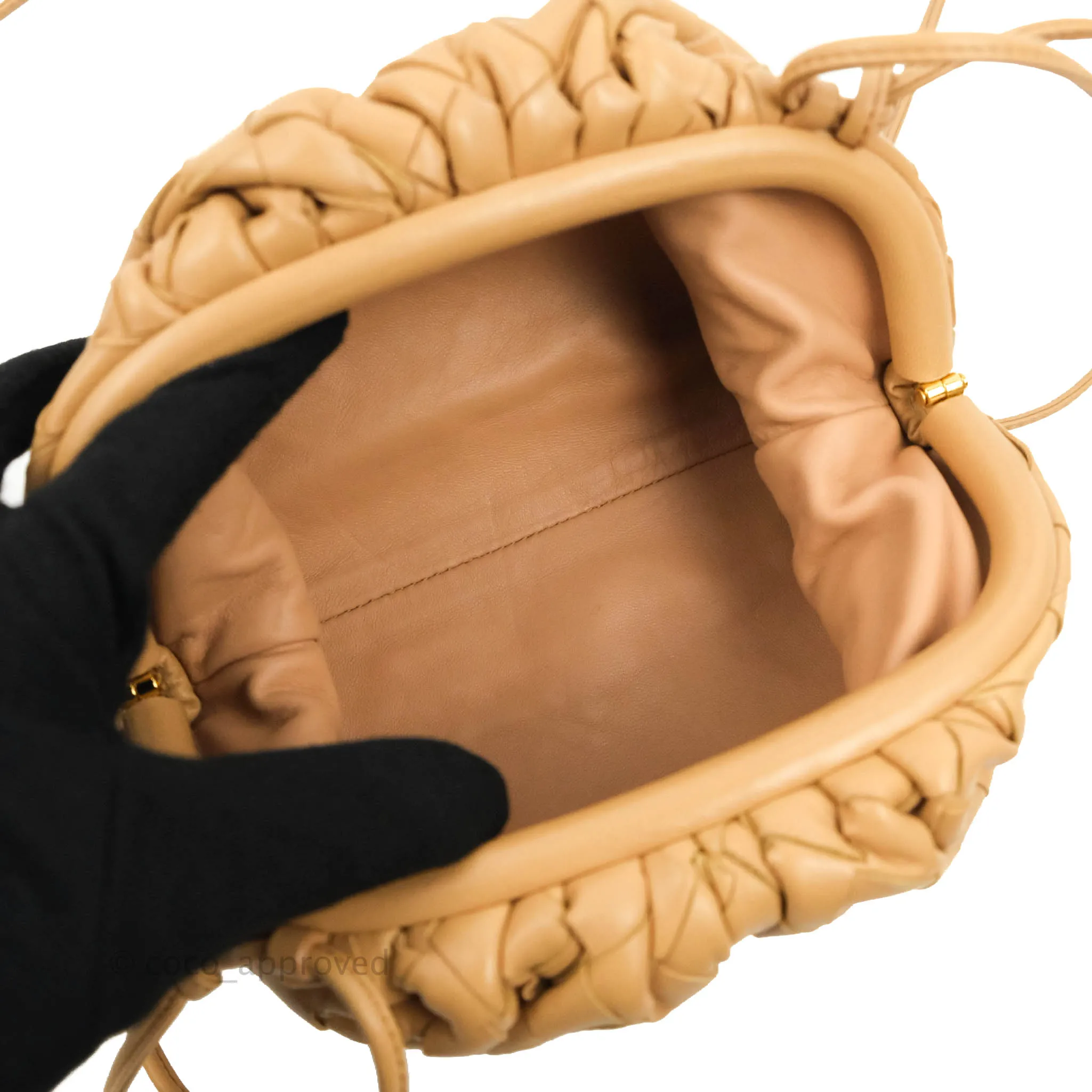Bottega Veneta Nappa Intrecciato The Mini Pouch Carmel