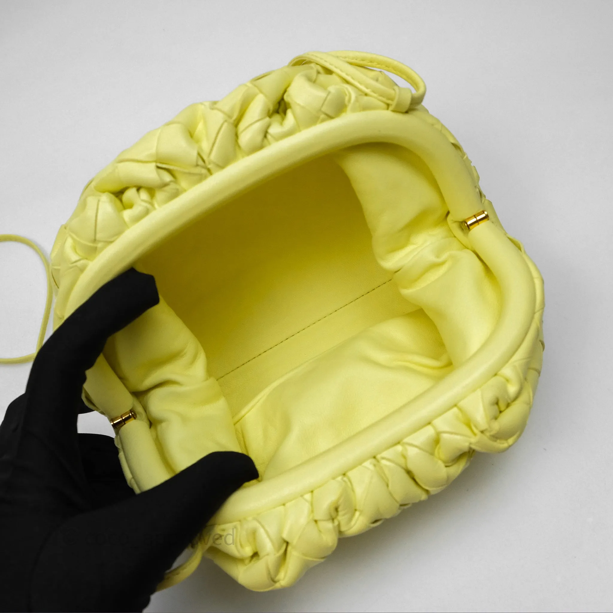 Bottega Veneta Nappa Intrecciato The Mini Pouch Yellow