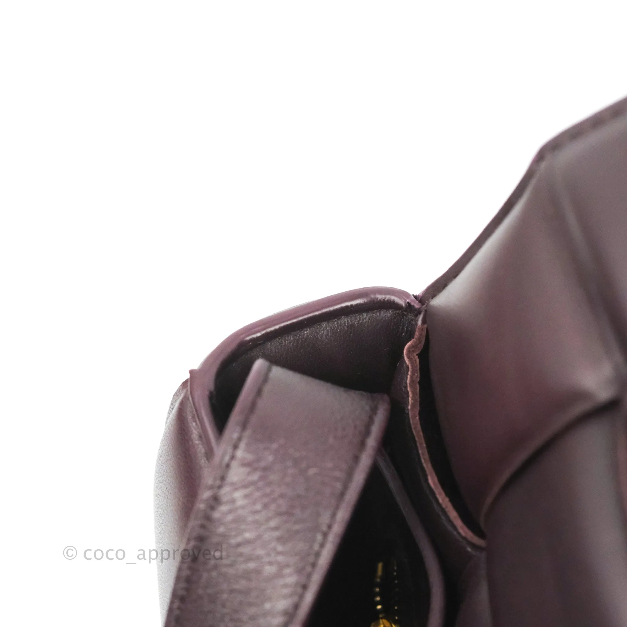 Bottega Veneta Padded Cassette Shoulder Bag Grape Lambskin Gold Hardware
