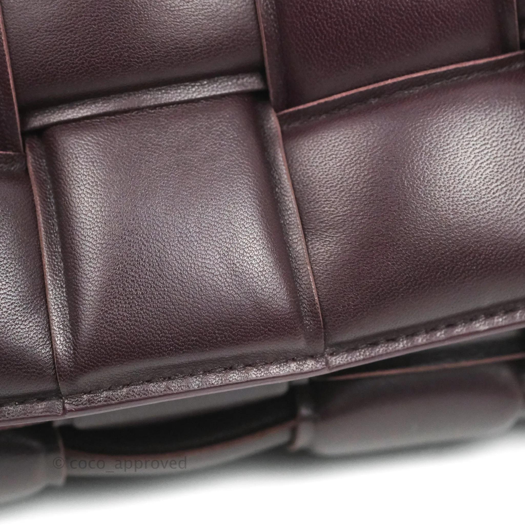 Bottega Veneta Padded Cassette Shoulder Bag Grape Lambskin Gold Hardware
