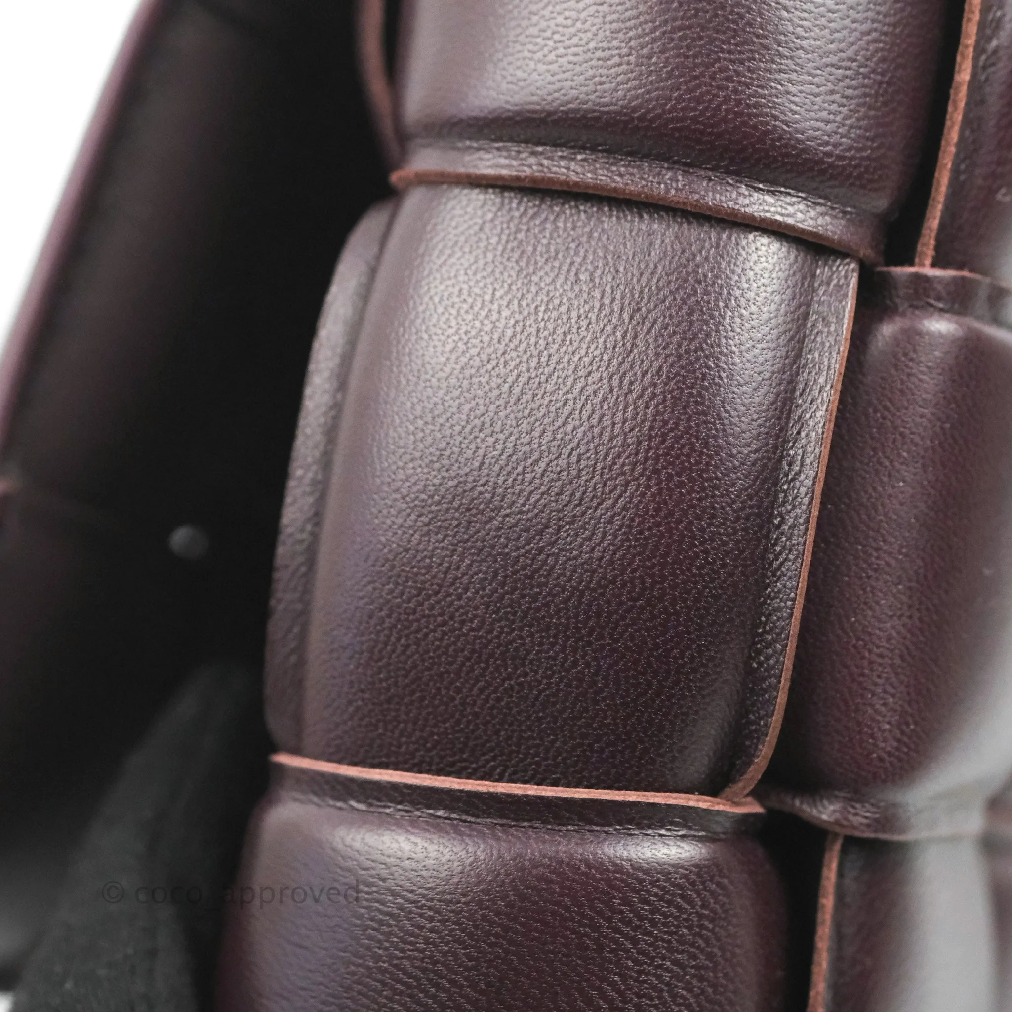 Bottega Veneta Padded Cassette Shoulder Bag Grape Lambskin Gold Hardware
