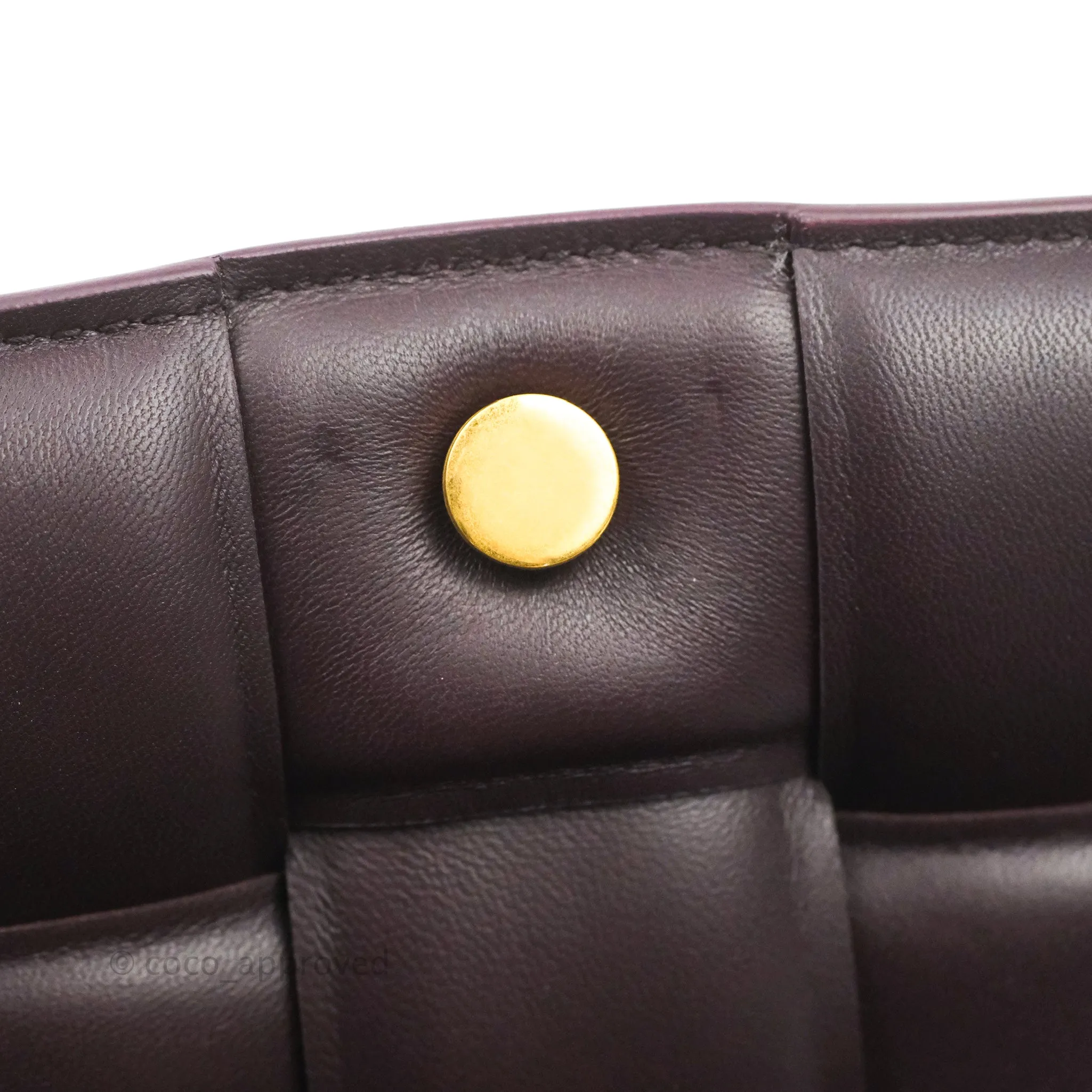 Bottega Veneta Padded Cassette Shoulder Bag Grape Lambskin Gold Hardware
