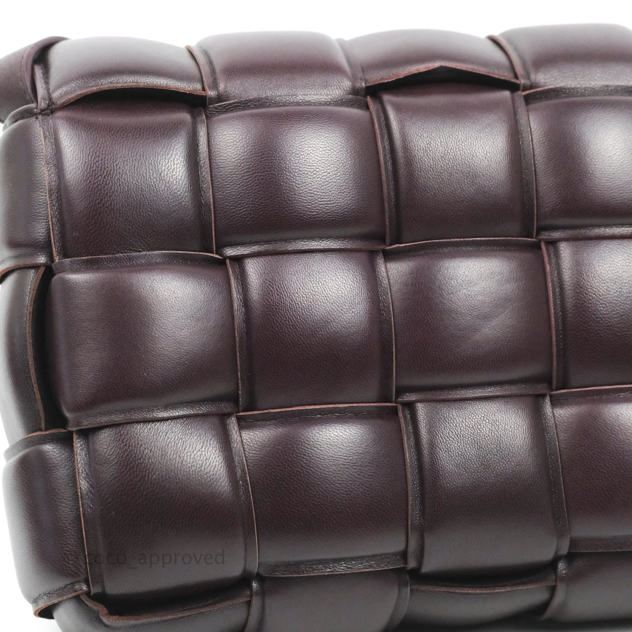 Bottega Veneta Padded Cassette Shoulder Bag Grape Lambskin Gold Hardware