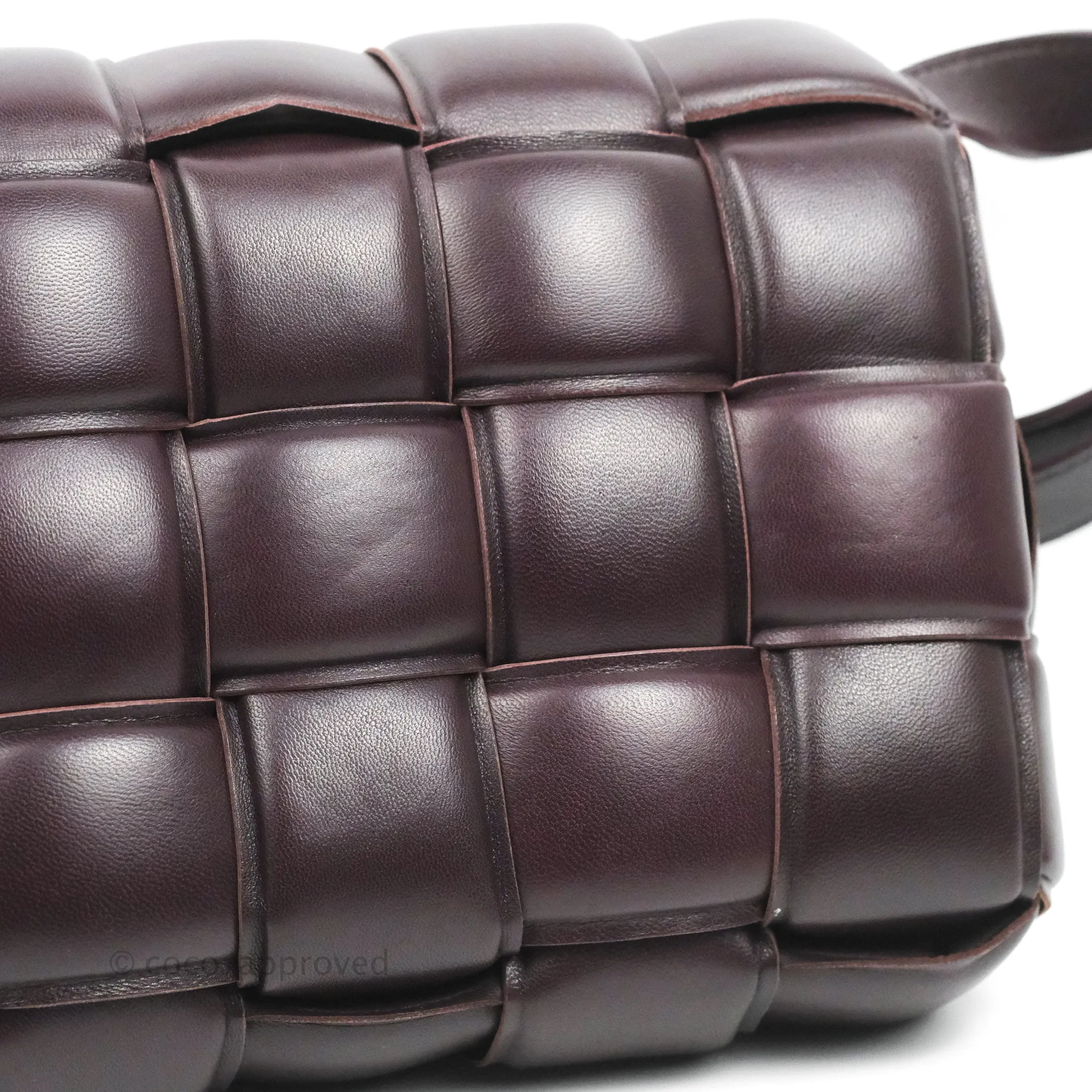 Bottega Veneta Padded Cassette Shoulder Bag Grape Lambskin Gold Hardware