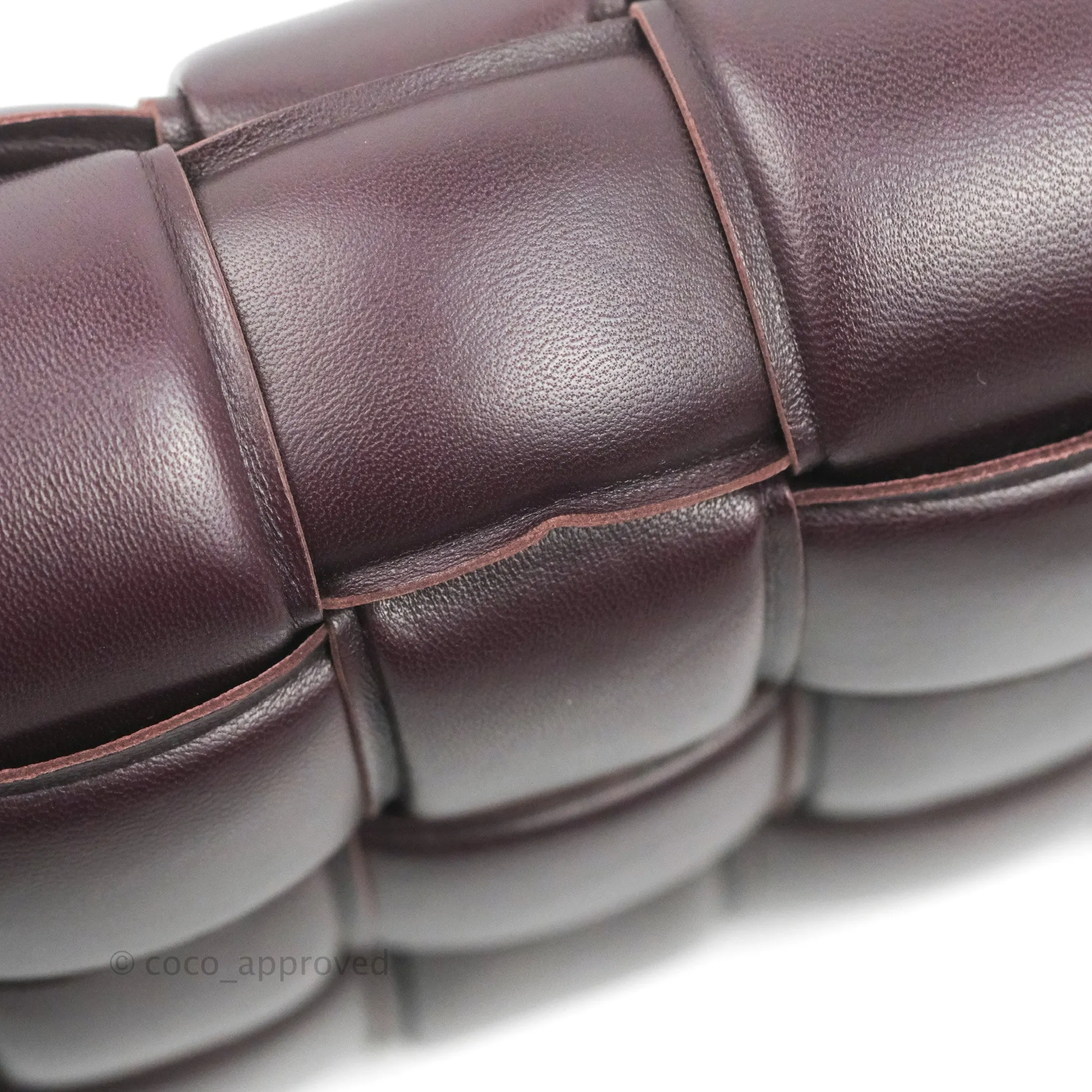 Bottega Veneta Padded Cassette Shoulder Bag Grape Lambskin Gold Hardware