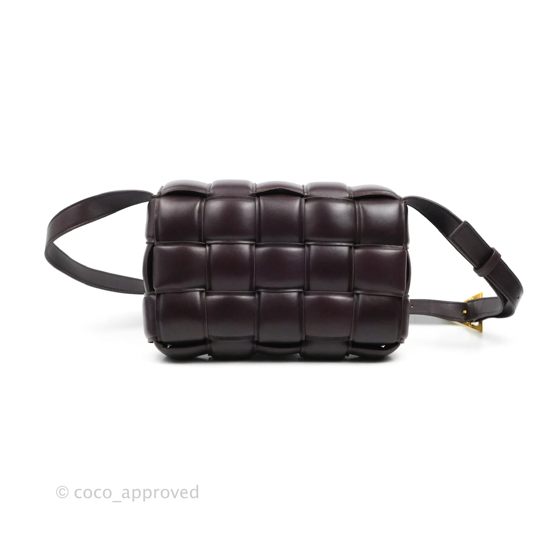 Bottega Veneta Padded Cassette Shoulder Bag Grape Lambskin Gold Hardware