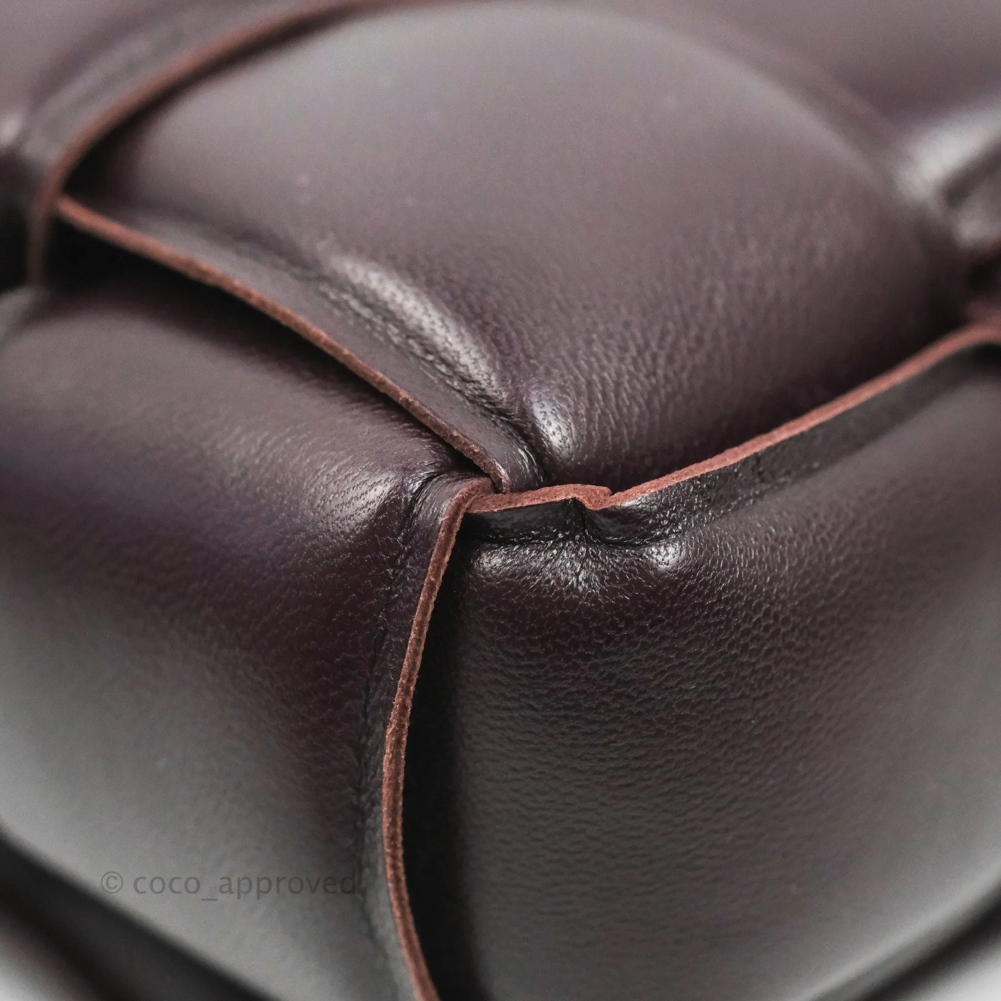 Bottega Veneta Padded Cassette Shoulder Bag Grape Lambskin Gold Hardware