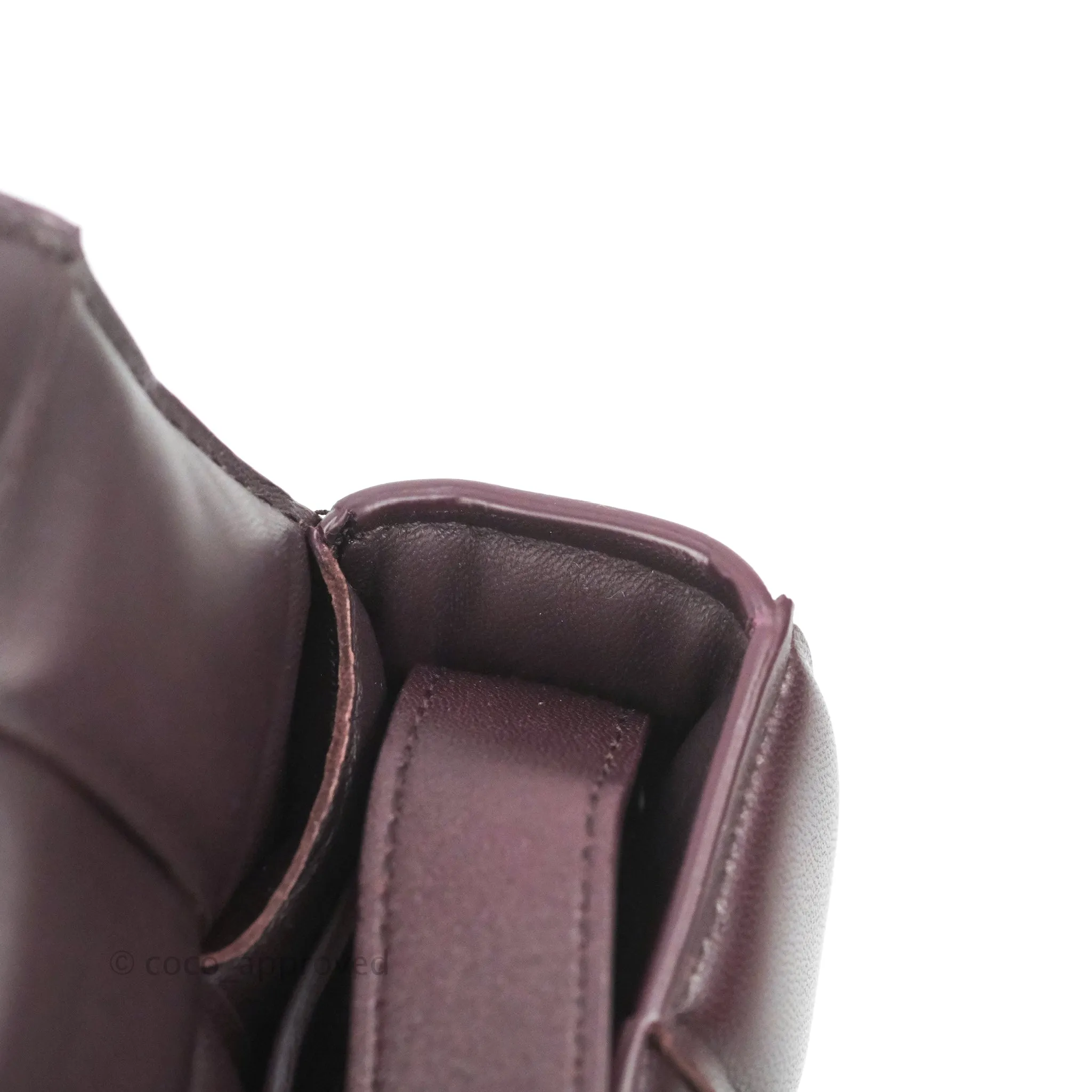 Bottega Veneta Padded Cassette Shoulder Bag Grape Lambskin Gold Hardware
