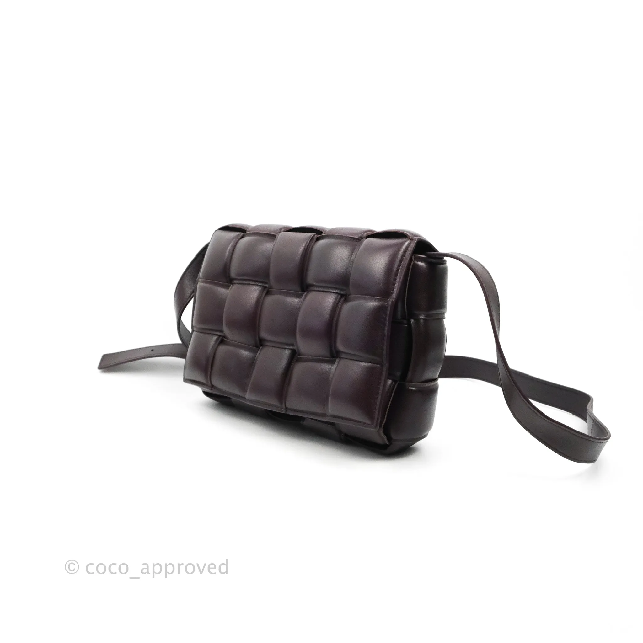 Bottega Veneta Padded Cassette Shoulder Bag Grape Lambskin Gold Hardware