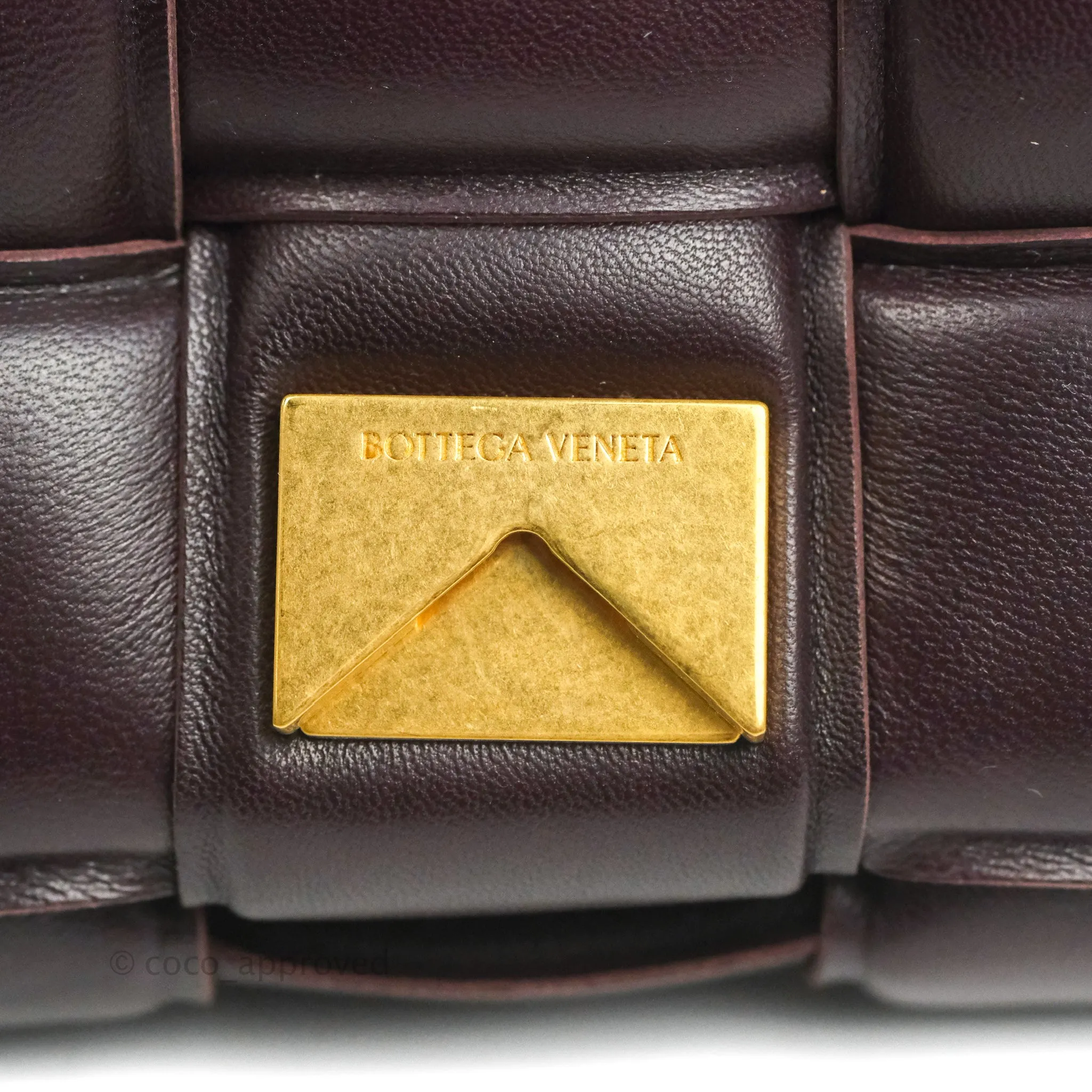 Bottega Veneta Padded Cassette Shoulder Bag Grape Lambskin Gold Hardware