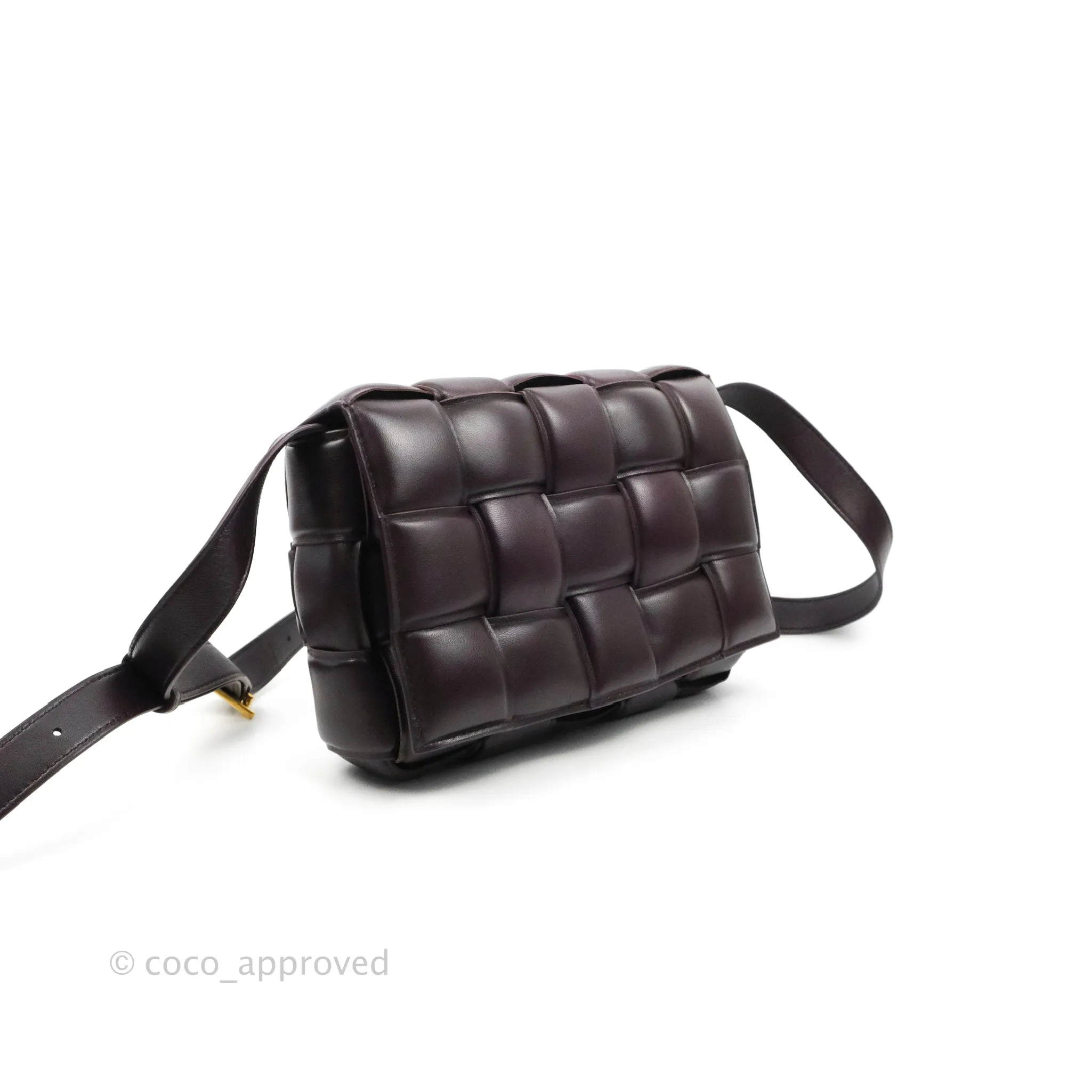 Bottega Veneta Padded Cassette Shoulder Bag Grape Lambskin Gold Hardware
