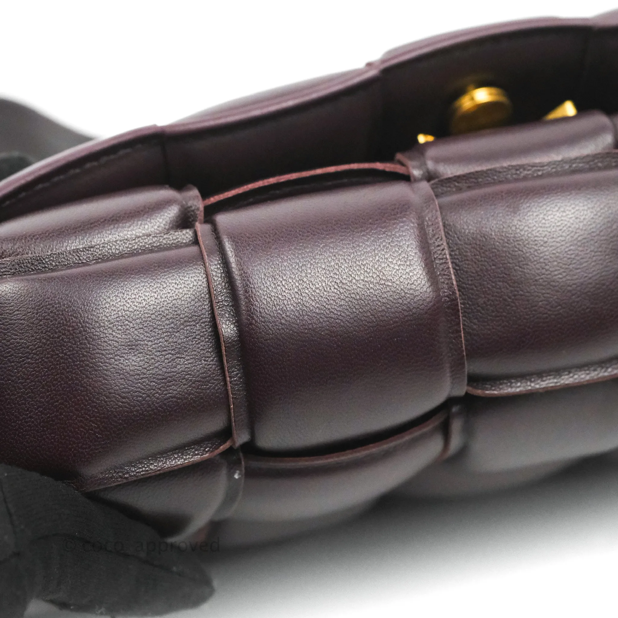 Bottega Veneta Padded Cassette Shoulder Bag Grape Lambskin Gold Hardware