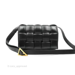 Bottega Veneta Padded Cassette Shoulder Bag Intrecciato Black Lambskin Gold Hardware