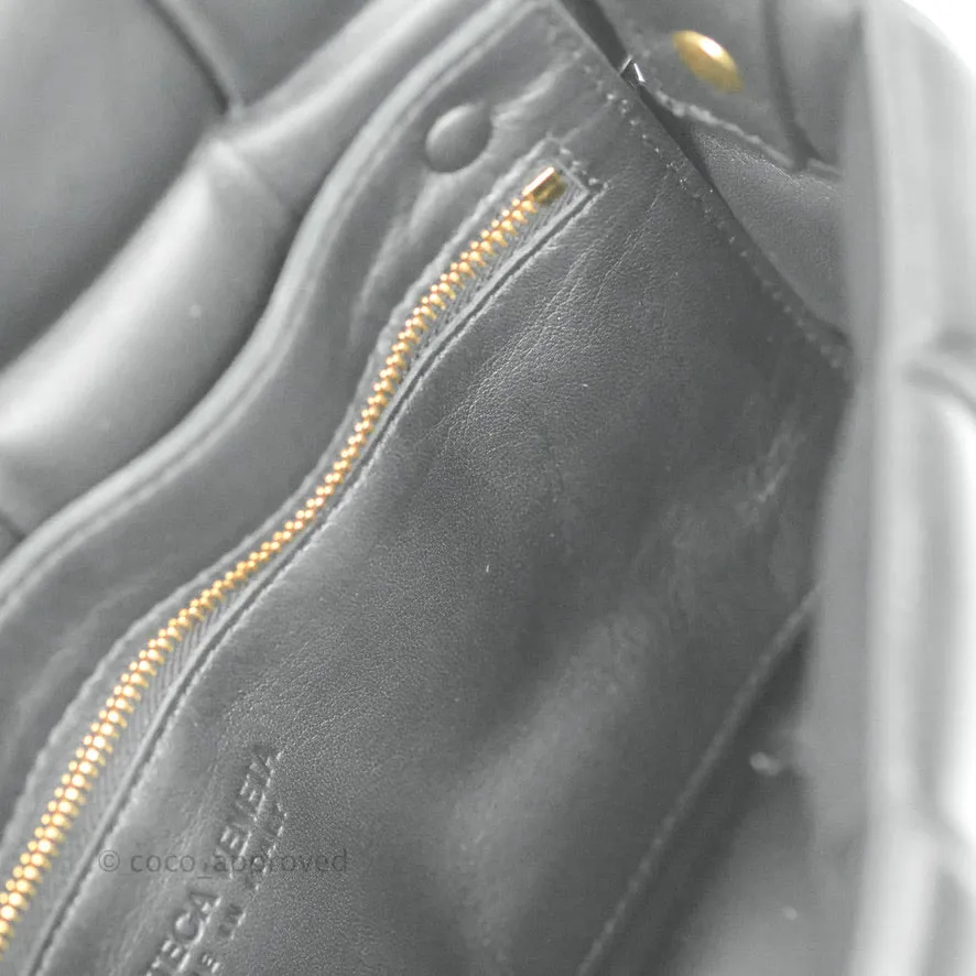 Bottega Veneta Padded Cassette Shoulder Bag Intrecciato Black Lambskin Gold Hardware