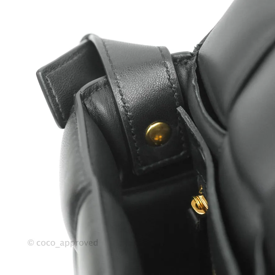 Bottega Veneta Padded Cassette Shoulder Bag Intrecciato Black Lambskin Gold Hardware