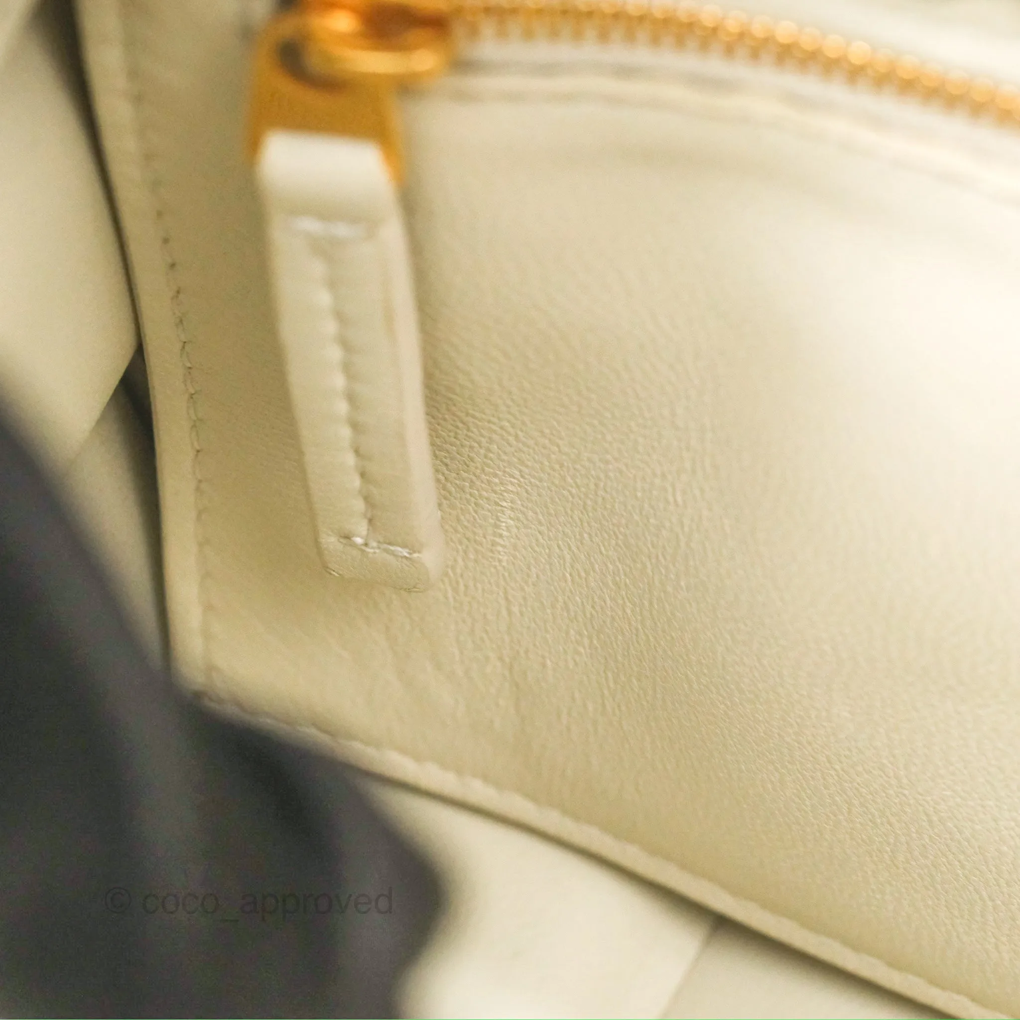 Bottega Veneta Padded Cassette Shoulder Bag Intrecciato Chalk Paper Calfskin
