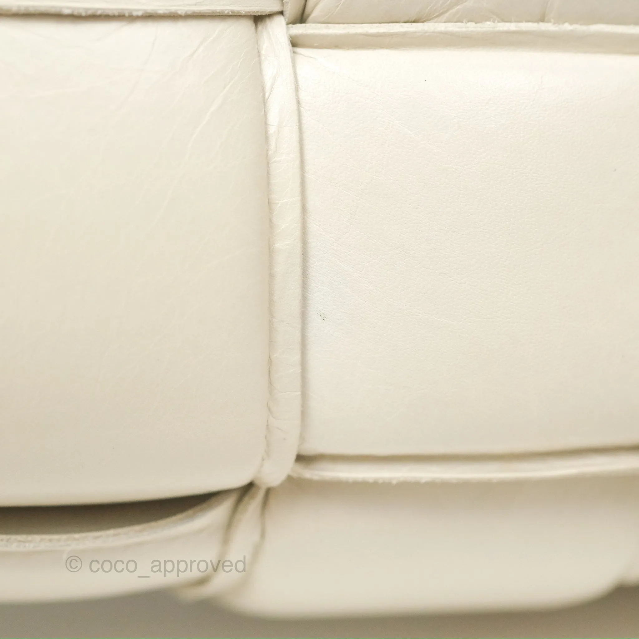 Bottega Veneta Padded Cassette Shoulder Bag Intrecciato Chalk Paper Calfskin