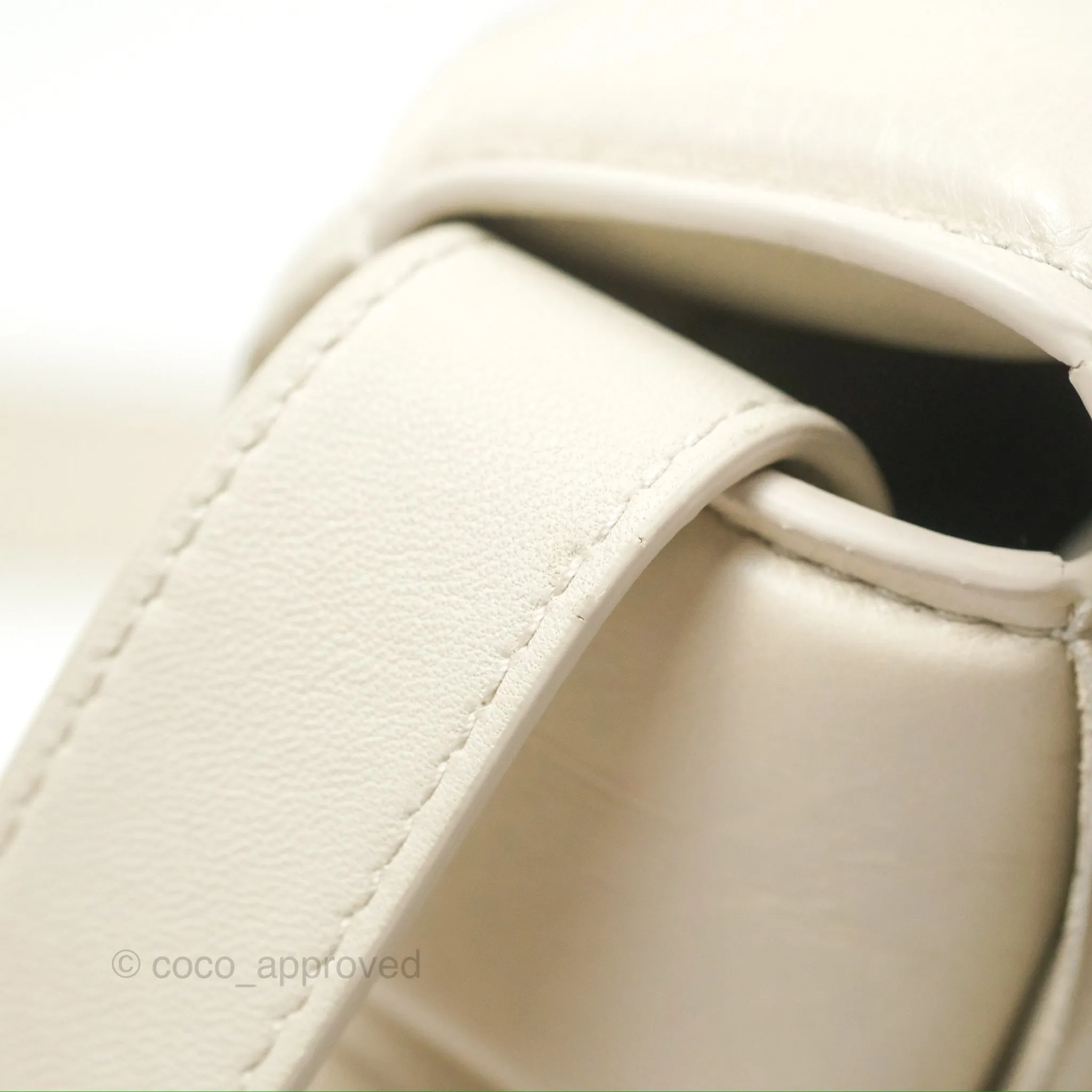 Bottega Veneta Padded Cassette Shoulder Bag Intrecciato Chalk Paper Calfskin